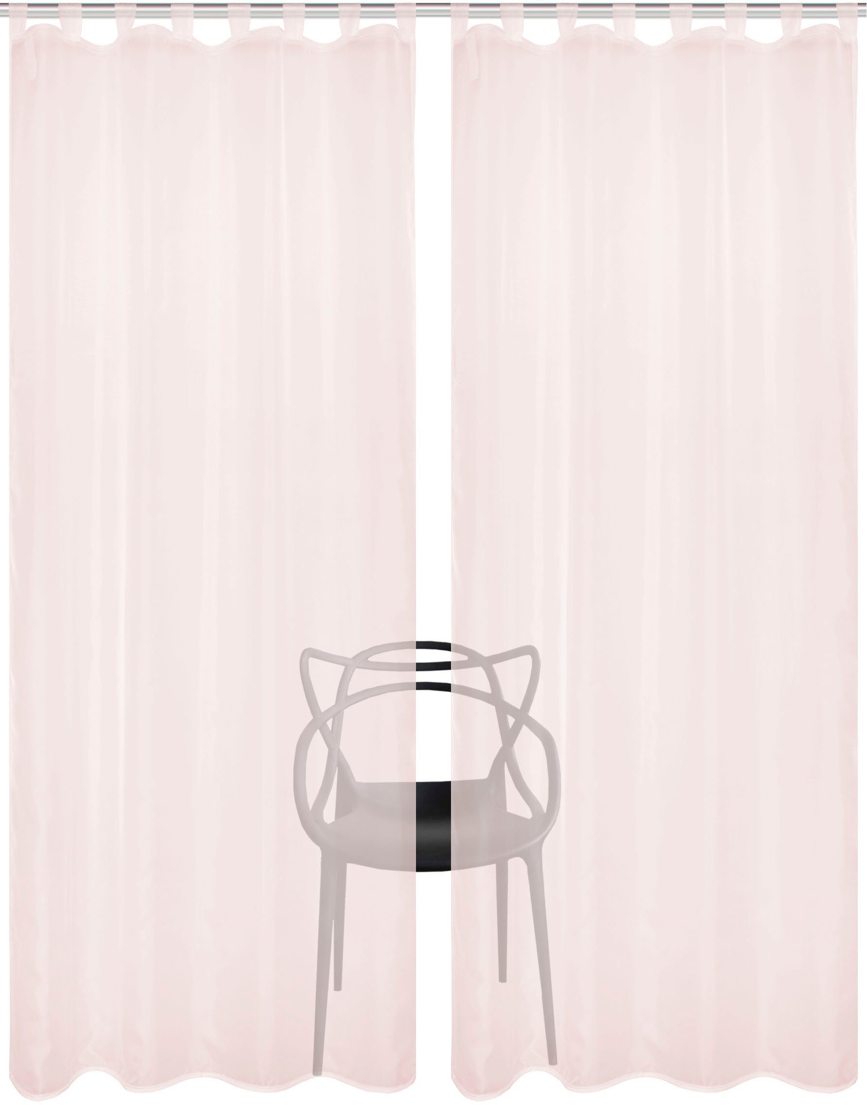 HOME WOHNIDEEN Vorhang NESSI 2er Pack (2 St), Schlaufen, transparent, Uni, günstig online kaufen