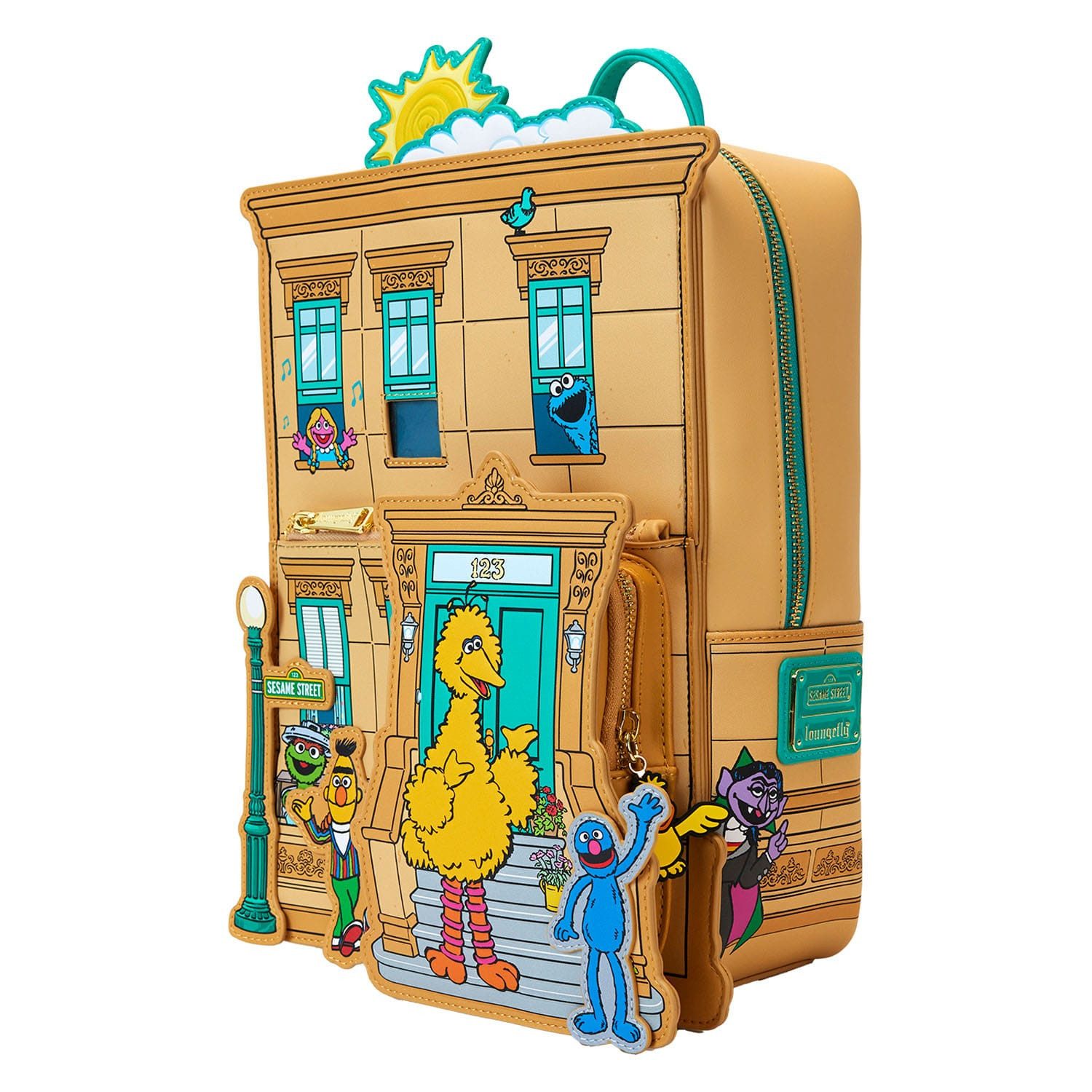 Loungefly Minirucksack Sesamstraße by Loungefly Mini Rucksack Corner (1-tlg), hochwertig und detailliert