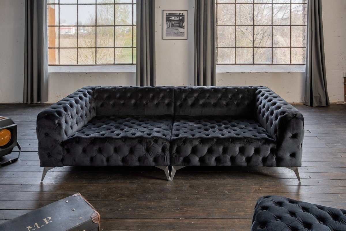KAWOLA Big-Sofa »NARLA«, Sofa Chesterfield Velvet versch. Farben mit o.  ohne Hocker online kaufen | OTTO