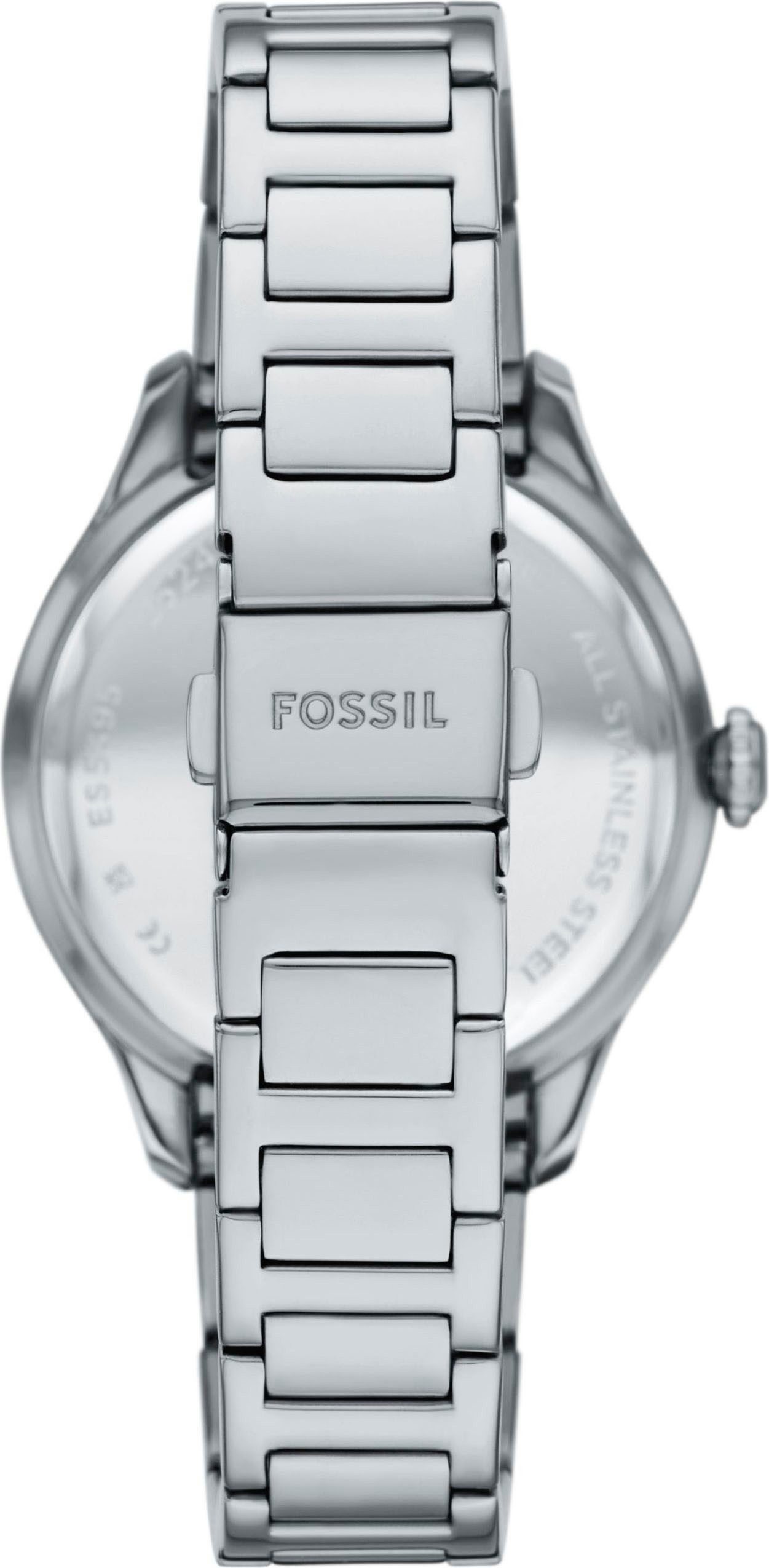 Fossil Quarzuhr GILMORE ES5393, Armbanduhr, Damenuhr, Edelstahlarmband, analog, Tag