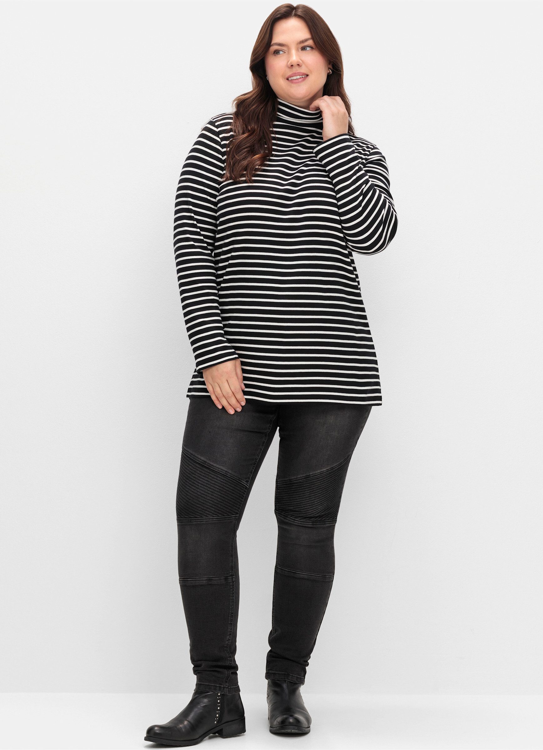 Sheego T-Shirt Rollkragenshirt günstig online kaufen