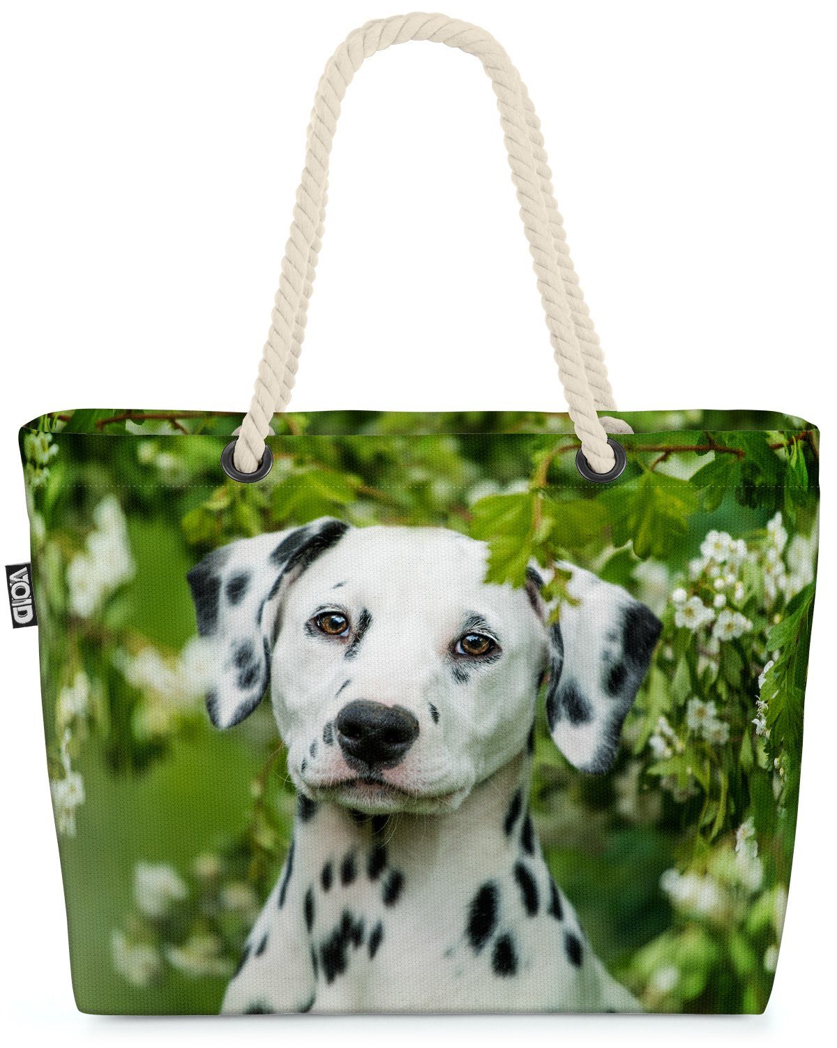 VOID Strandtasche (1-tlg), Dalmatiner Garten Hund Muster Haustier Tier Grafik Rasse Bulldogge Do