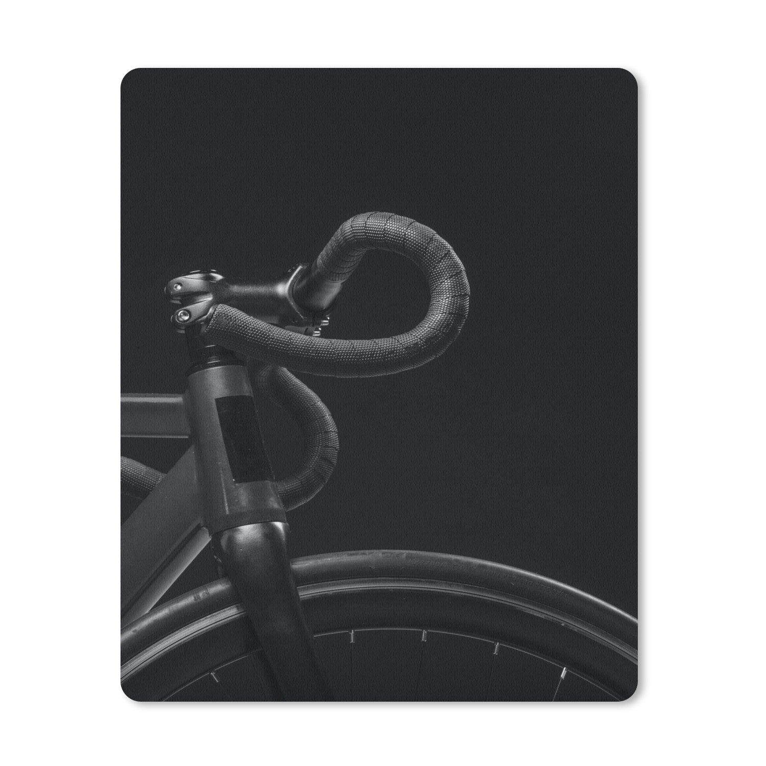 MuchoWow Mauspad Fahrrad - Lenker - Schwarz - Weiß (1-St), Büro für Tastatur und Maus, Mousepad Gaming, Desk Mat, 30x40 cm