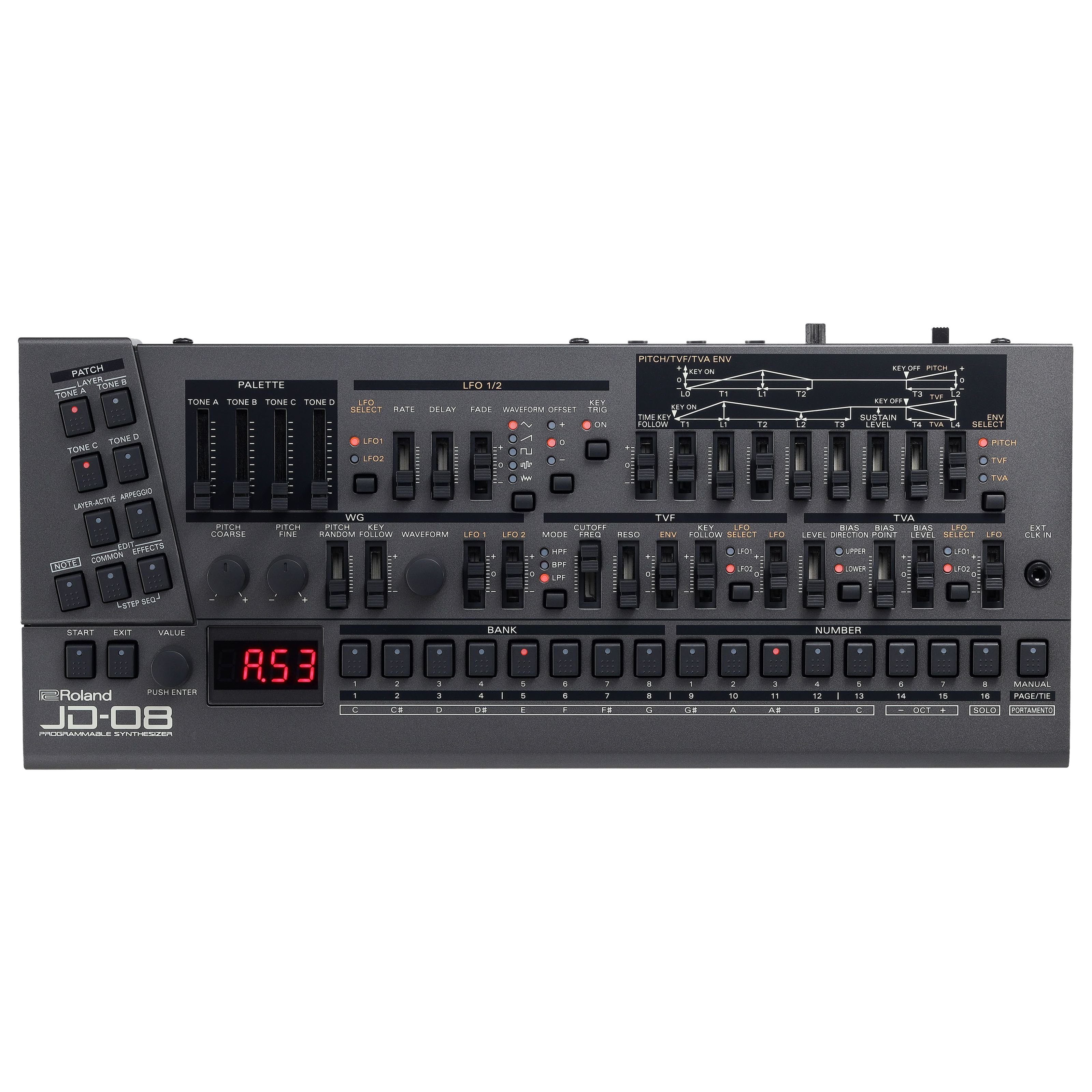 Roland Synthesizer (Synthesizer, Digital Synthesizer), JD-08 - Digital Synthesizer