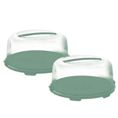 ROTHO Kuchentransportbox Fresh 2er-Set Tortenglocke, Kunststoff (PP) BPA-frei, Kunststoff, (Kuchenbehälter-Set, 2er-Set), Hergestellt in der Schweiz