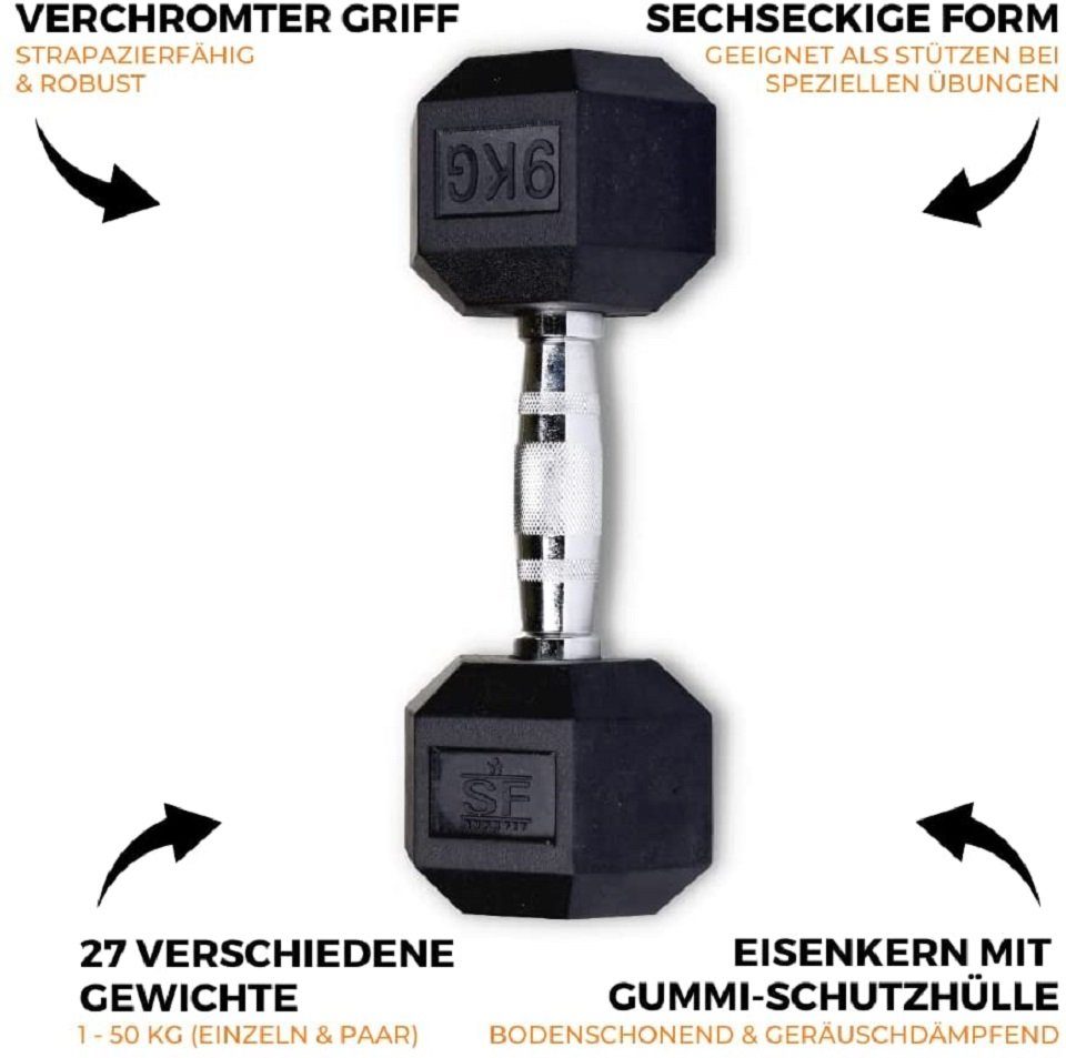 SF SUPRFIT Kurzhantel Hexagon Hanteln Einzeln, Auch als 2er Dumbbells Set erhältlich