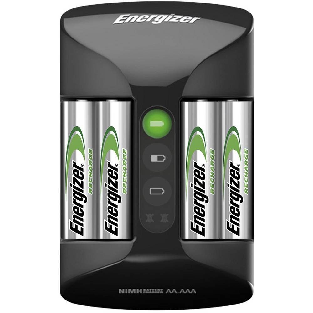 Energizer Steckerladegerät Pro-Charger inkl. 4 Mignon-Akkus 2000 mAh E300696601 Rundzellen-Lader (Akku-Defekt Erkennung, Minus-Delta-U Abschaltung)