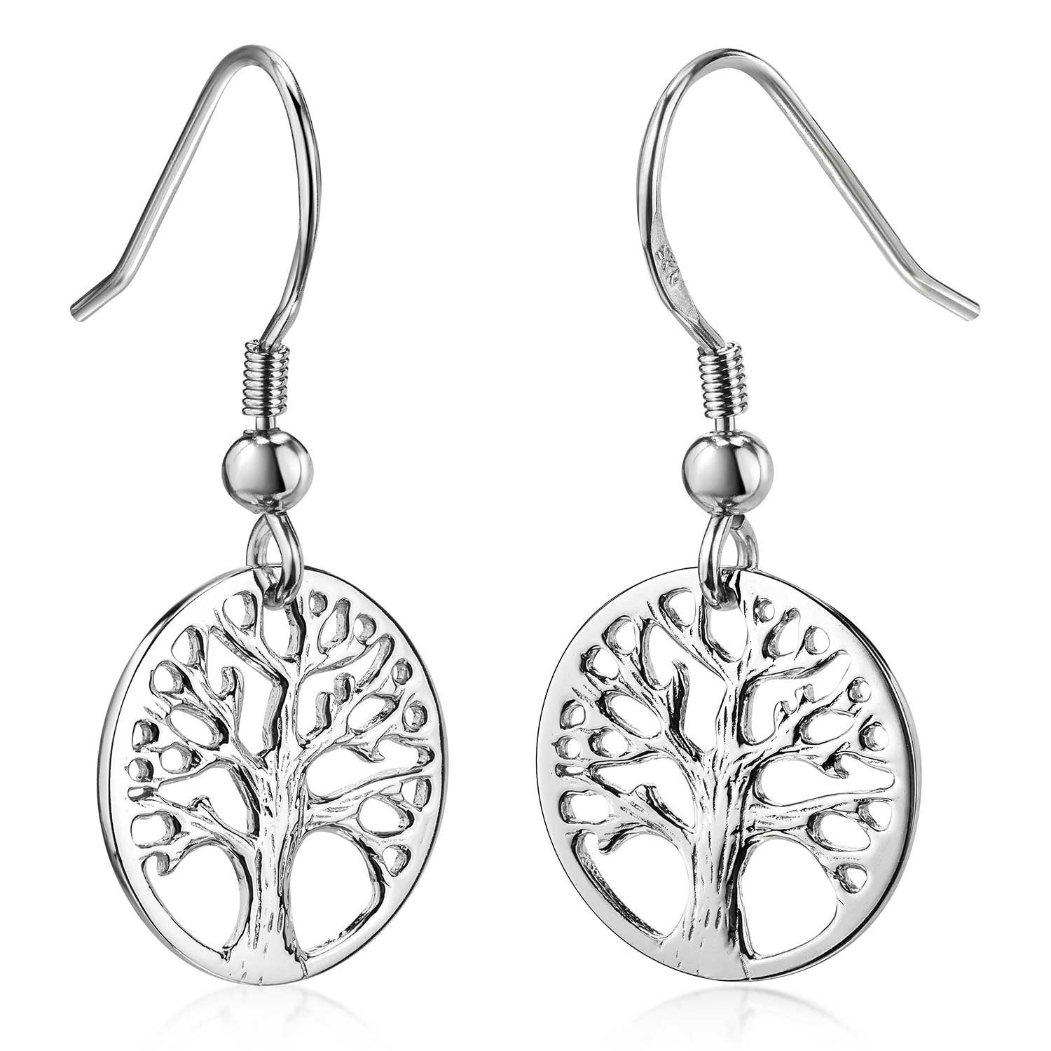 Paar Ohrhänger Damen Silber Lebensbaum / Baum des Lebens keltisch SO-99-Silber