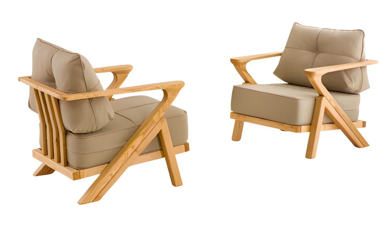 Sessel Beigefarbener Stoffsessel von XLMOEBEL mit modernem Design und Komfort