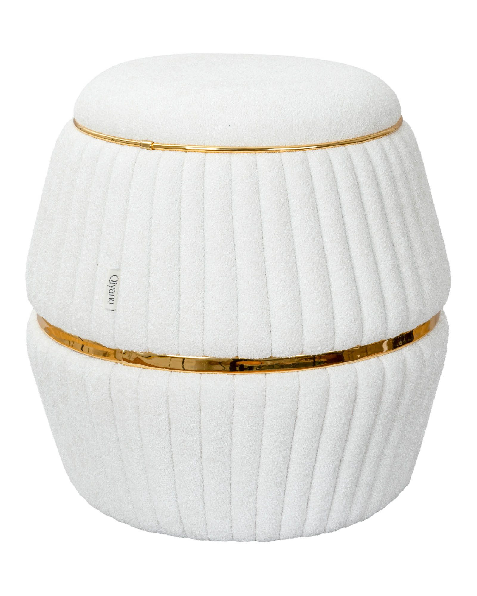 Qiyano Hocker Sitzhocker Teddy Weiß - günstig online kaufen