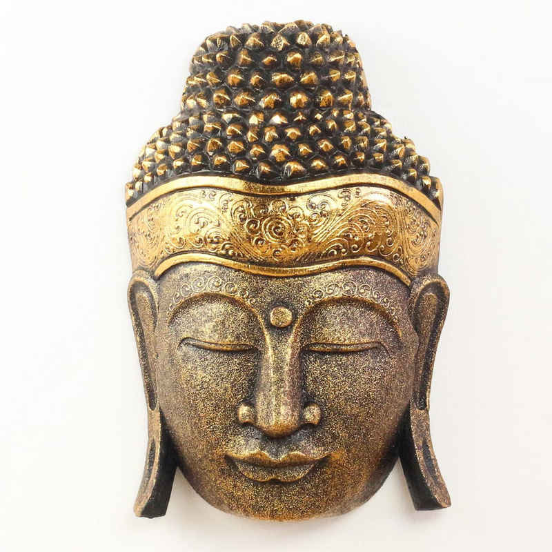 Oriental Galerie Dekofigur Buddha Wandmaske Deko Maske 40 cm (1 St), Kopf Deko Bild klein für innen holz