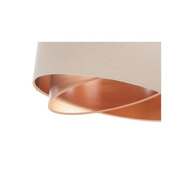 Licht-Erlebnisse Pendelleuchte DOTSON, ohne Leuchtmittel, E27 D: 50 cm in Weiß Beige Kupfer (Holzoptik) Stoff Metall Modern