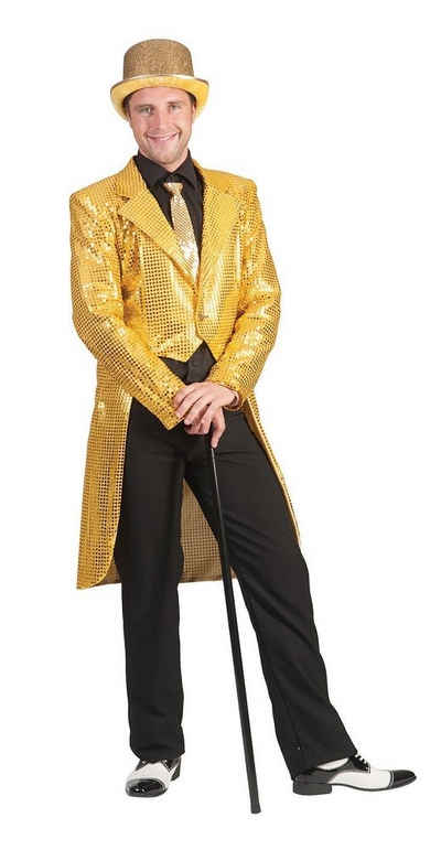 Funny Fashion Kostüm Pailletten Frack für Herren - Gold