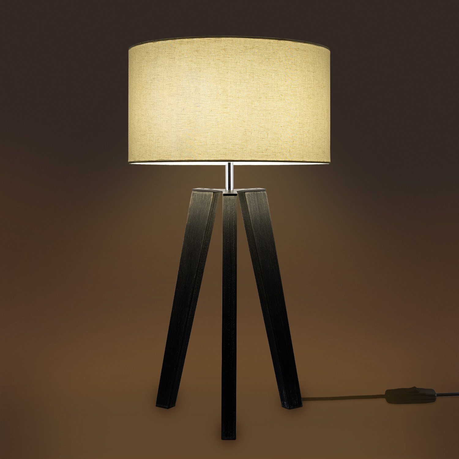 Paco Lampe Stil Fuß Vintage Tischleuchte Wohnzimmer ohne uni LED Stehlampe Color, Home Canvas Skandinavischer Leuchtmittel, E27