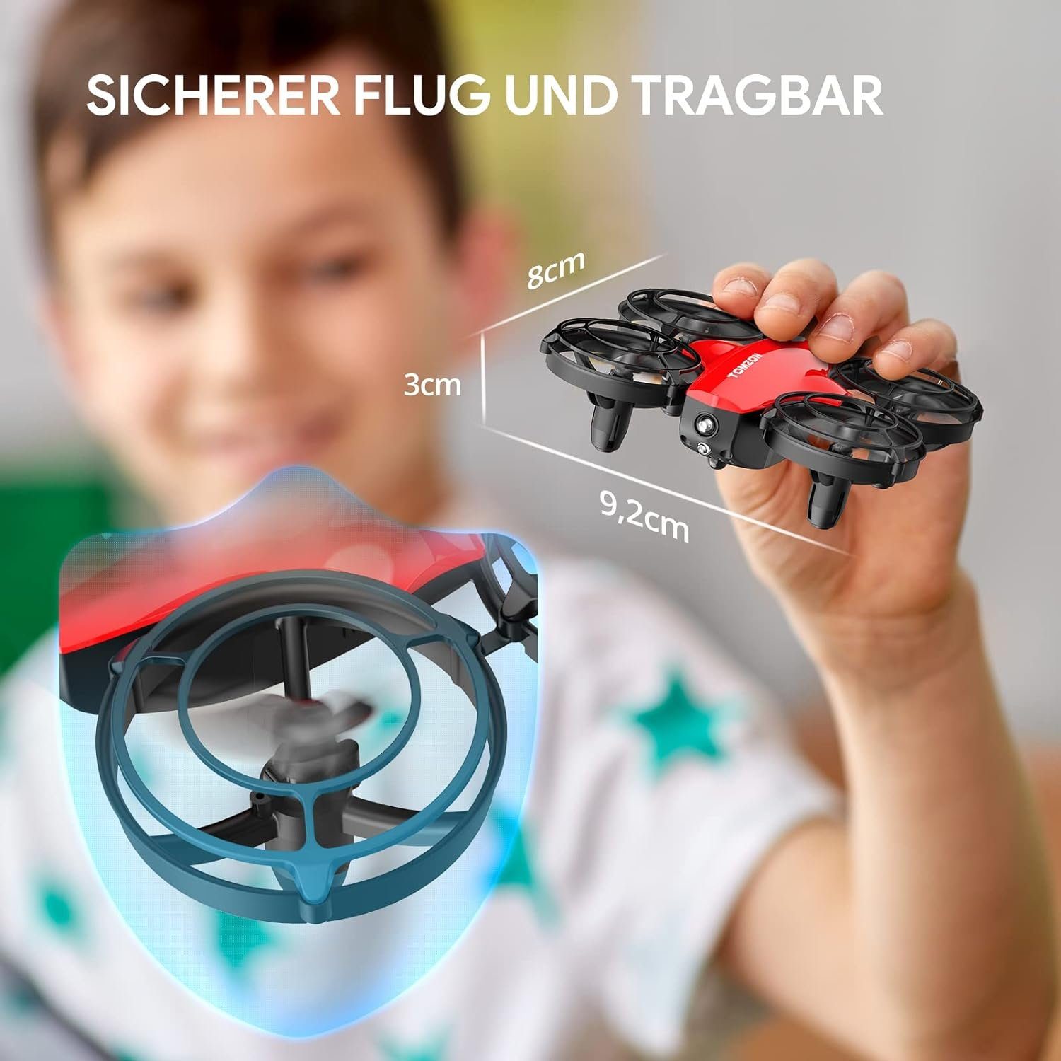 Kinder 360° Kampfdrohne Flugzeug) Flugzeit mit Lange (mit Quadrocopter 24min Tomzon Drohne Anfänger Drohne für mini Propellerschutz RC