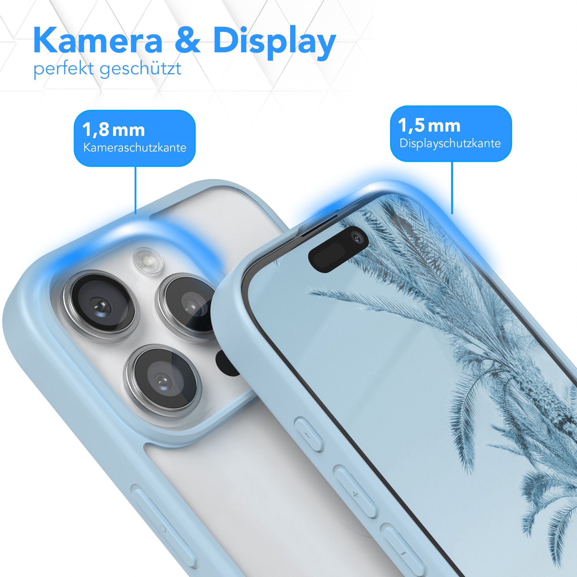 EAZY CASE Handyhülle Bumper Case für Apple iPhone 16 Pro 6,3 Zoll, Schutzhülle mit Kameraschutz kratzfest Back Cover Displayschutz Grün