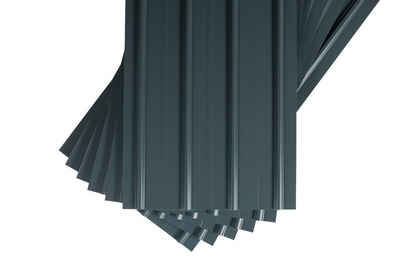 BRAVO Trapezplatte »Roof-Set 125X45 cm inkl Schrauben, grau«, (12-St), Made in Germany