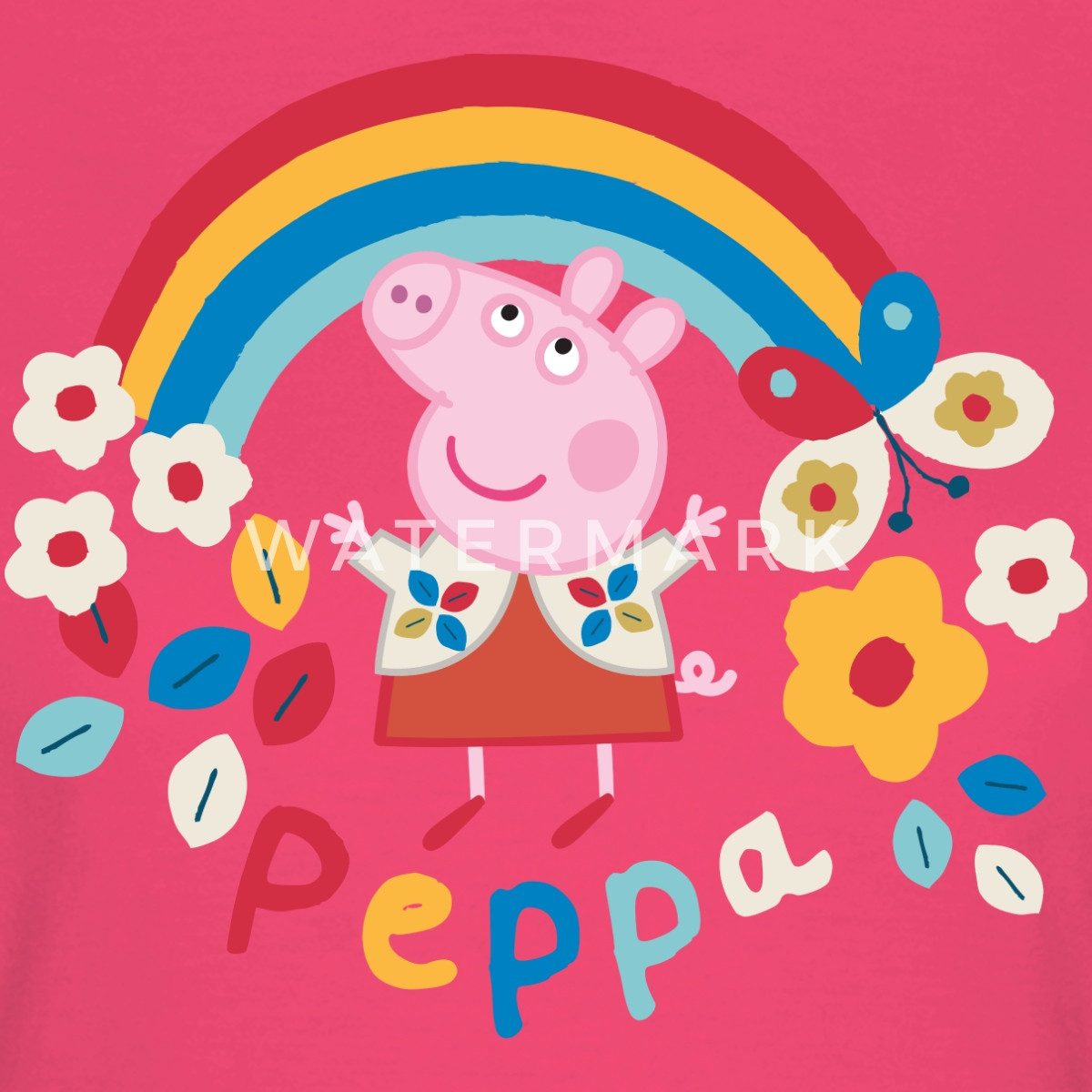 Spreadshirt T-Shirt Peppa Wutz Regenbogen Rainbow günstig online kaufen