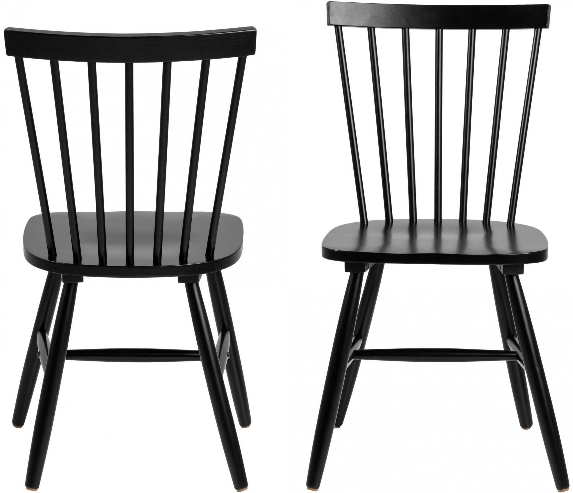 ebuy24 ACTONA GROUP Esszimmerstuhl Riano, Küchenstühle in Birke massiv, schwarz lackiert (2er Set) | Stühle