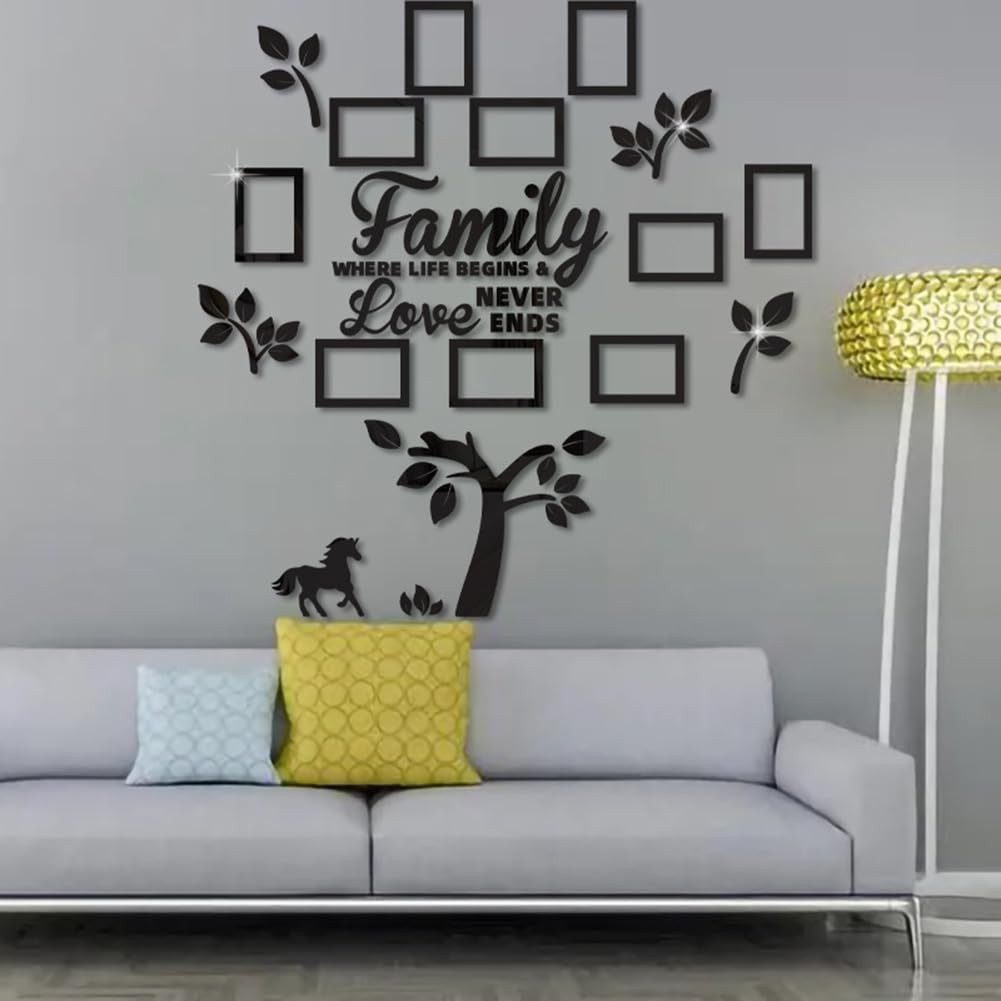 Coonoor 3D-Wandtattoo Familienstammbaum Wandaufkleber mit Foto-Rahmen, günstig online kaufen