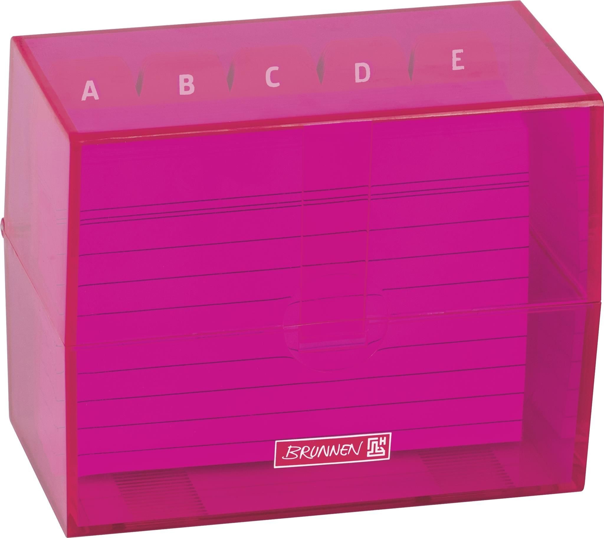 BRUNNEN Karteikasten BRUNNEN KarteiboxA7 gefüllt pink