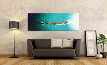 WandbilderXXL Gemälde Ice Explosion 180 x 60 cm, Abstraktes Gemälde, handgemaltes Unikat