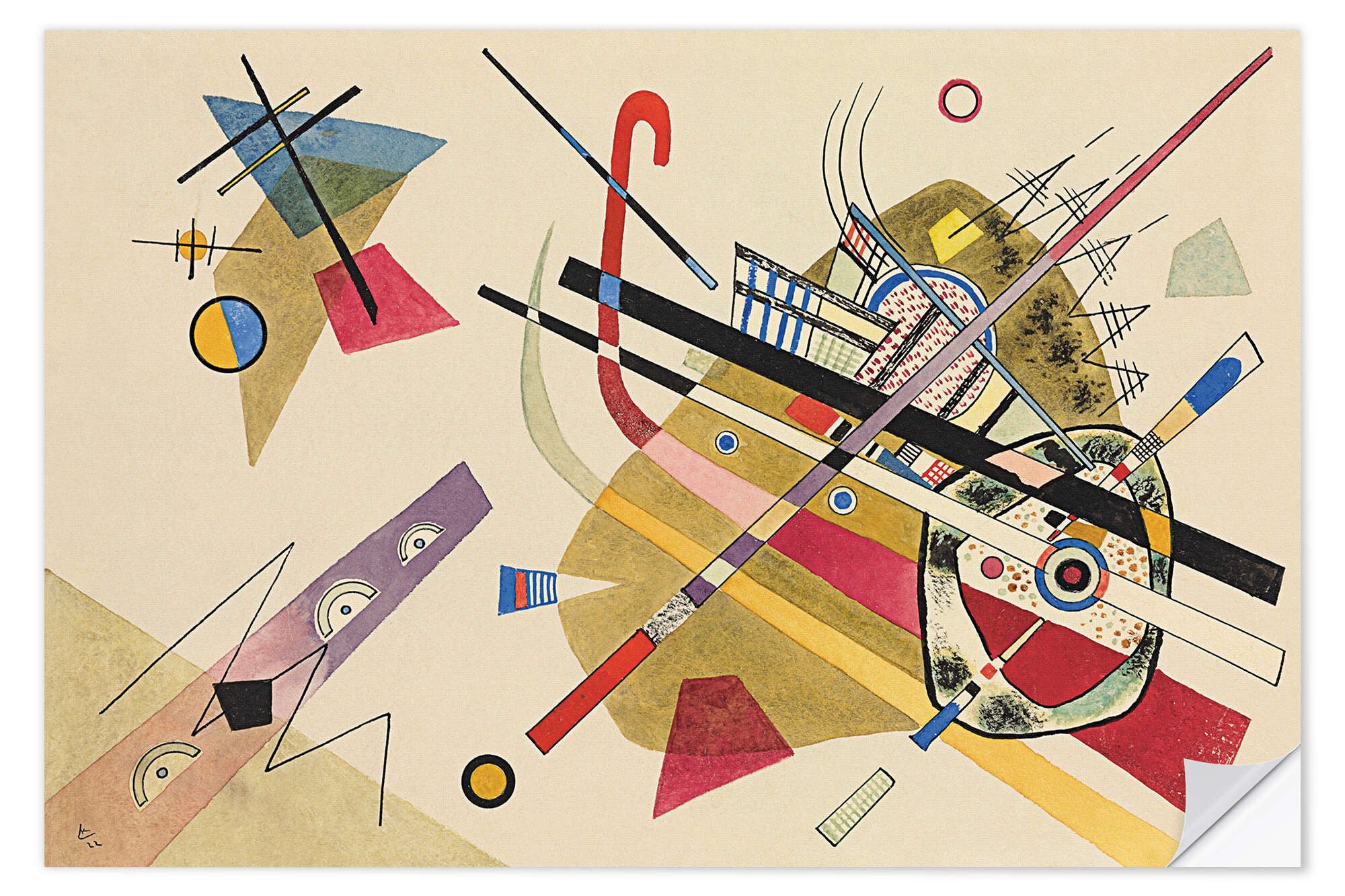 Posterlounge Wandbild Ohne Titel, 1922, Wassily Kandinsky, erhältlich als Poster, Leinwandbild, Wandsticker oder Acrylglasbild