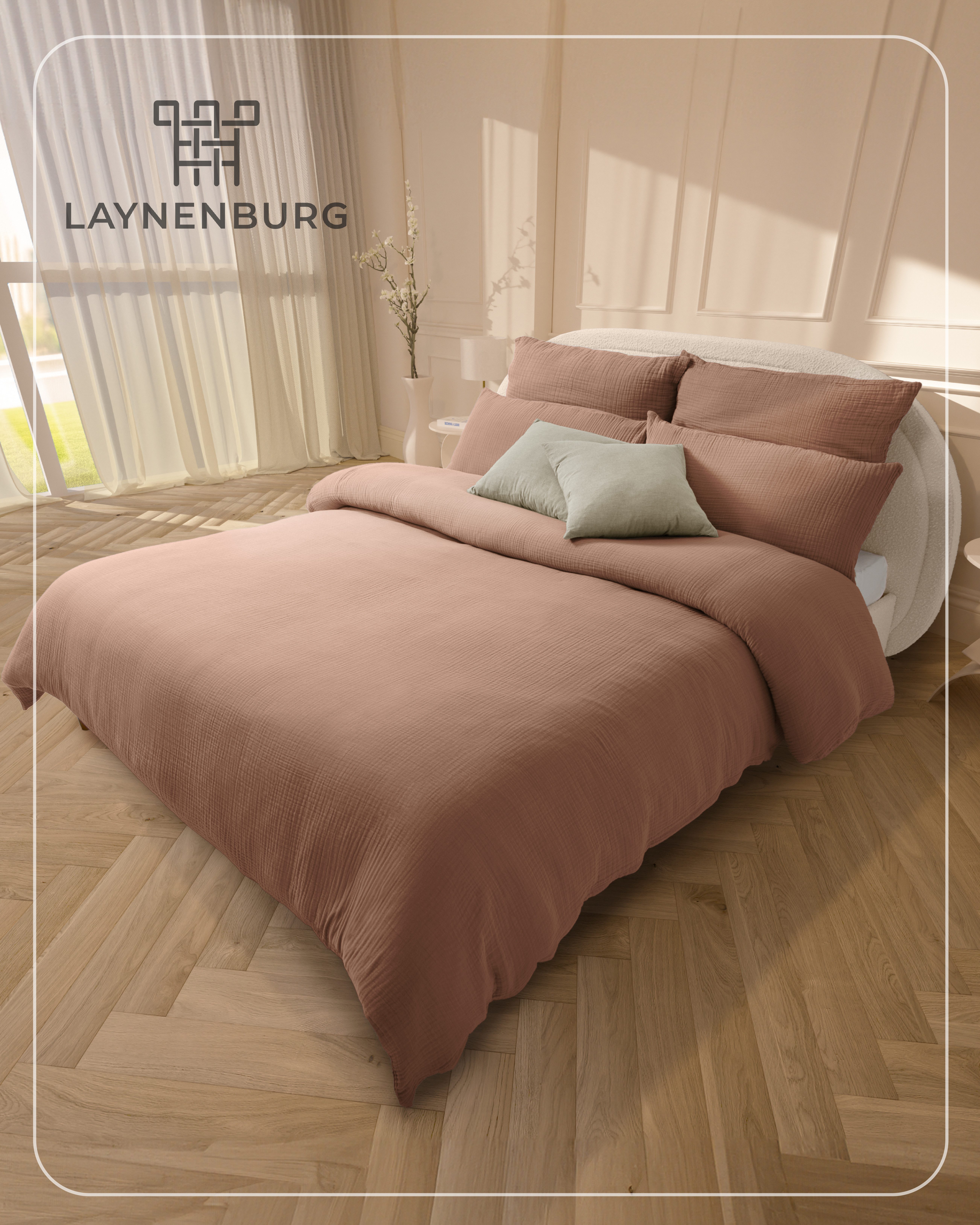 Laynenburg Bettwäsche Musselin aus 100% Baumwolle in 135x200 oder 155x220 c günstig online kaufen