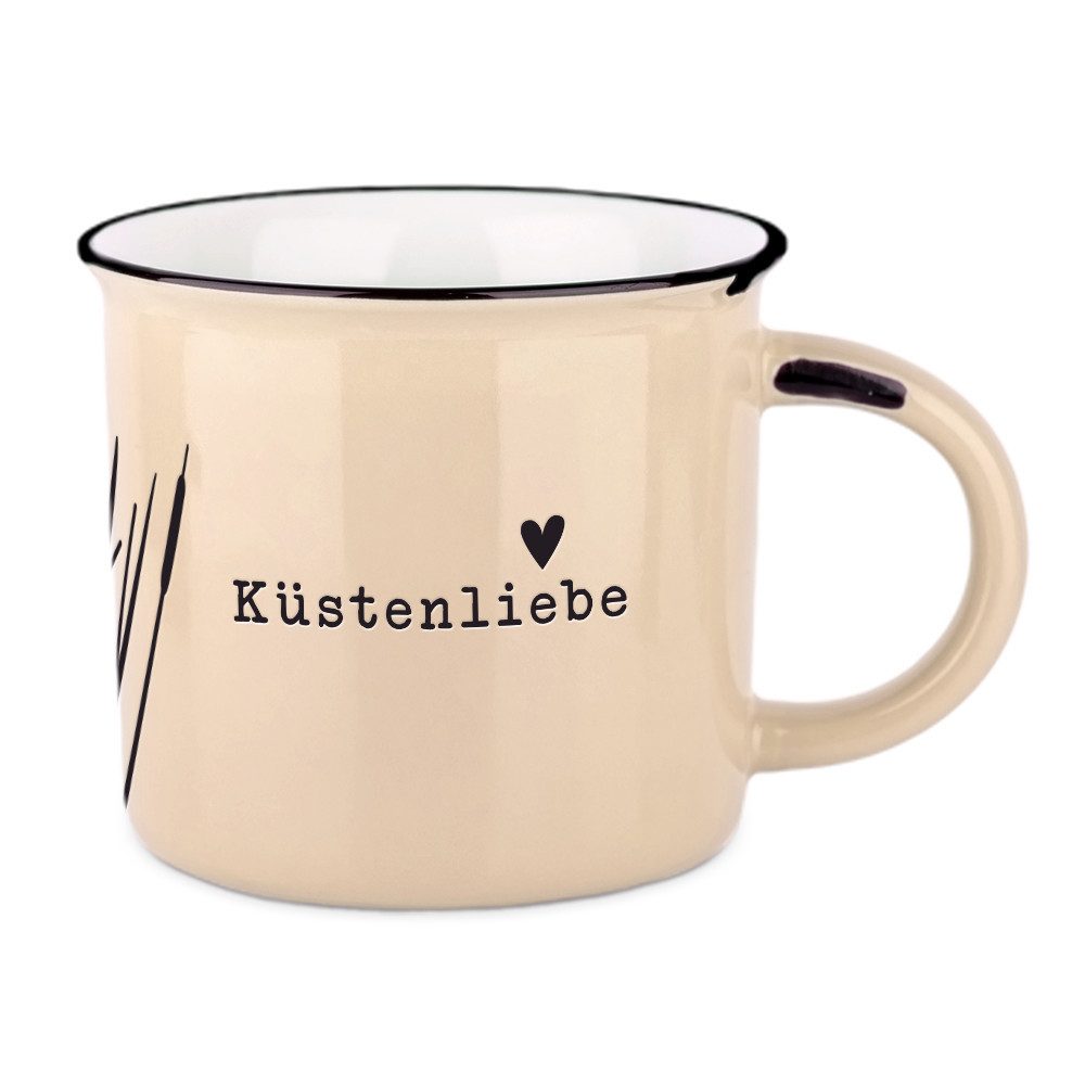 Grafik Werkstatt Tasse Vintage Tasse "Küstenliebe", 1-tlg., Porzellan, Tiefgeprägter Schriftzug