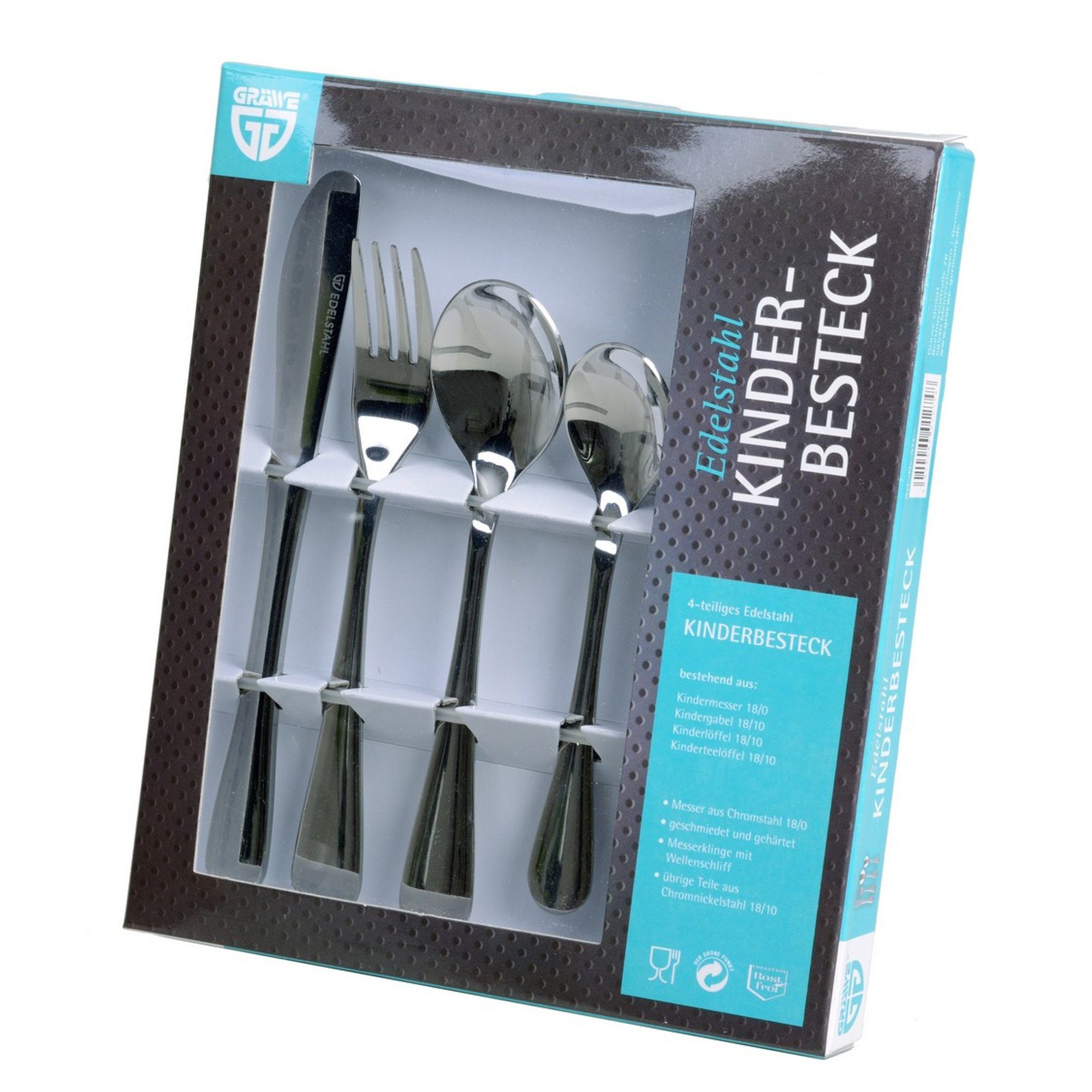 GRÄWE Kinderbesteck GRÄWE Kinderbesteck 4-teilig, Edelstahl 18/10