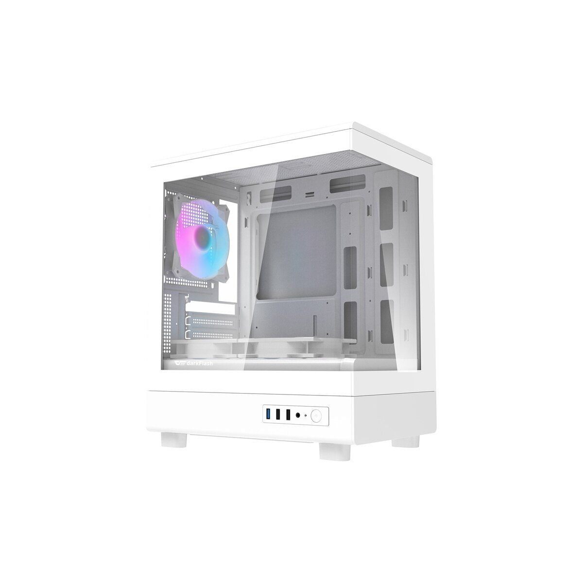 Darkflash PC-Gehäuse Darkflash DB330M PC Gehäuse Micro ATX mit 3 Lüftern Weiß