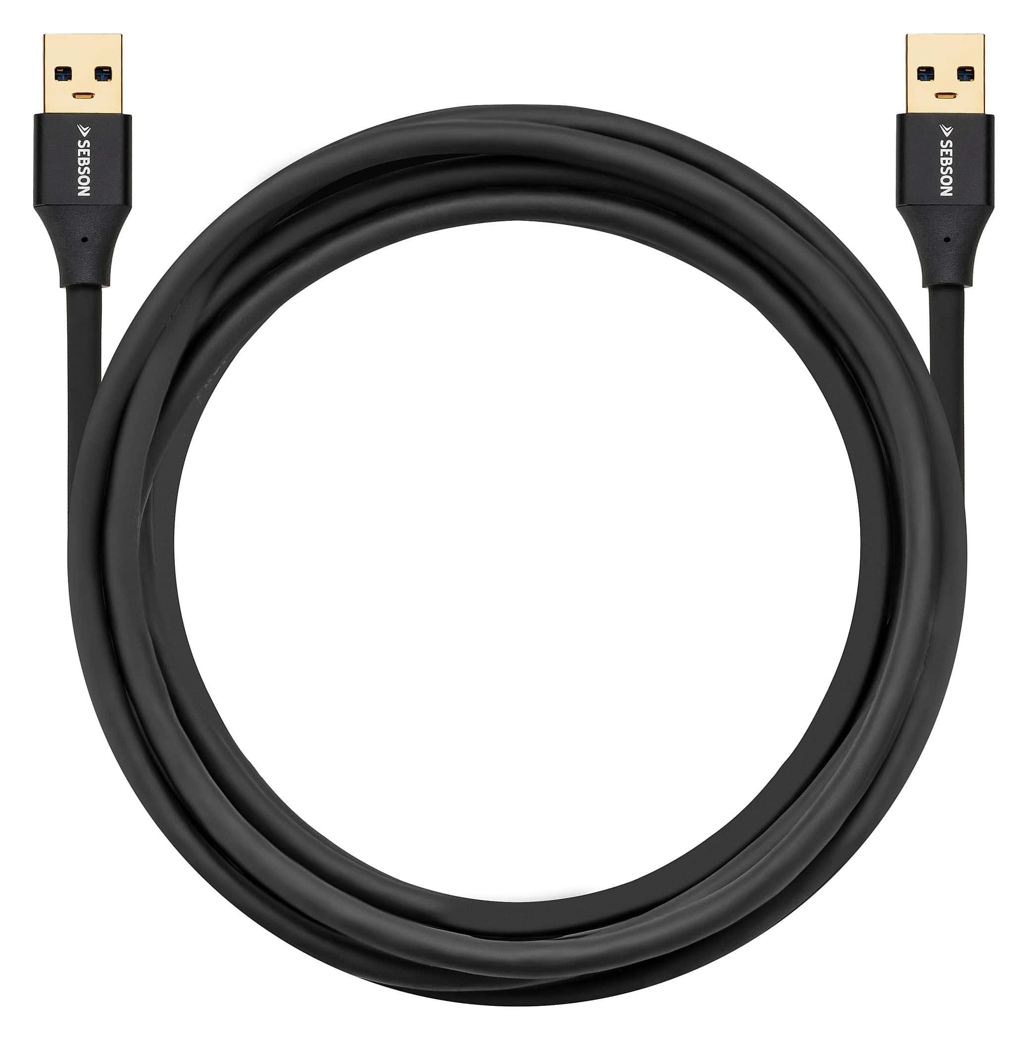 SEBSON USB Kabel 2m - Typ A auf A - USB 3.0 - 5 Gbit/s Datenübertragung Smartphone-Kabel, (200 cm)