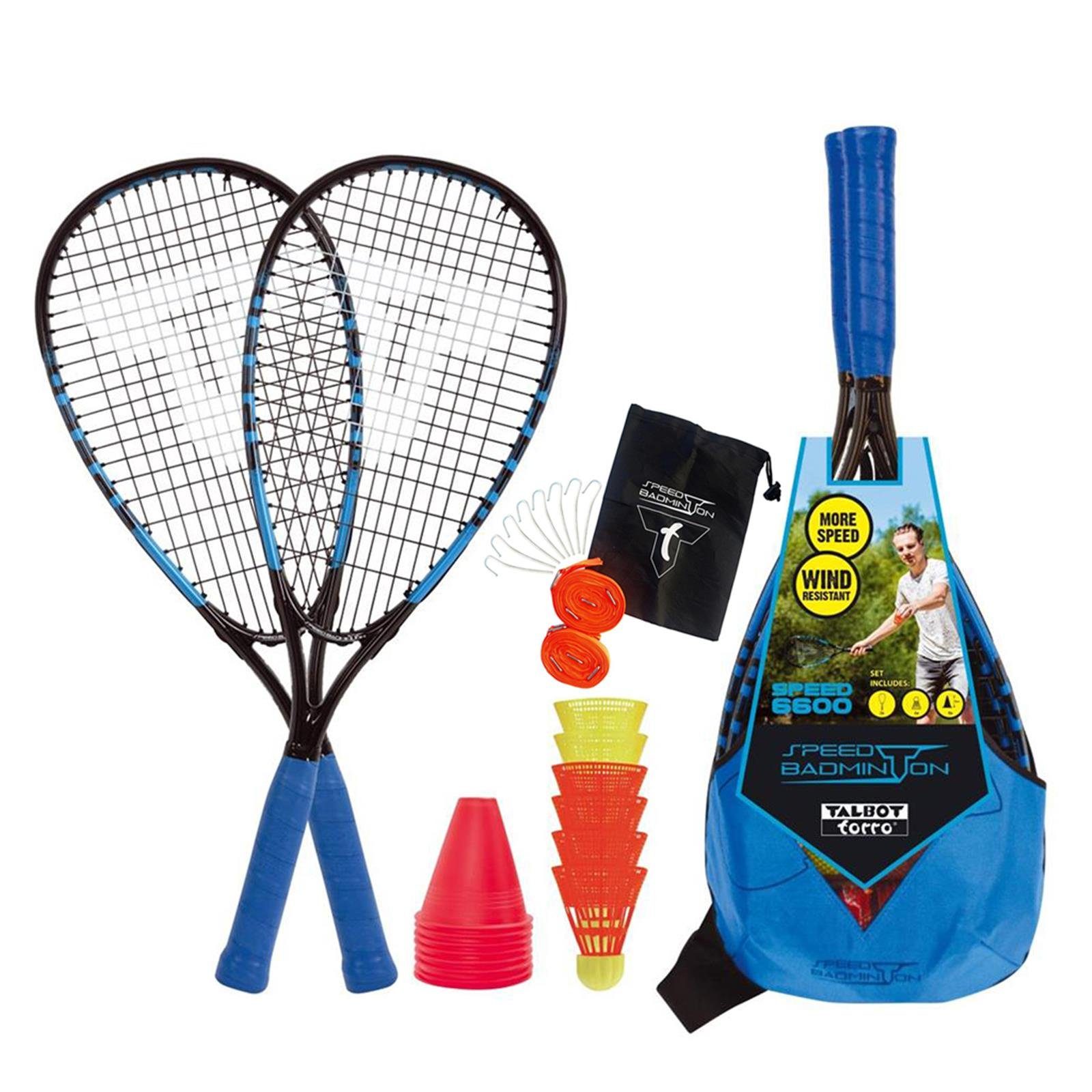 Japans supergünstige Angebote Talbot-Torro Speed-Badmintonschläger Speed-Badminton Set Speed Line + 6600 Court