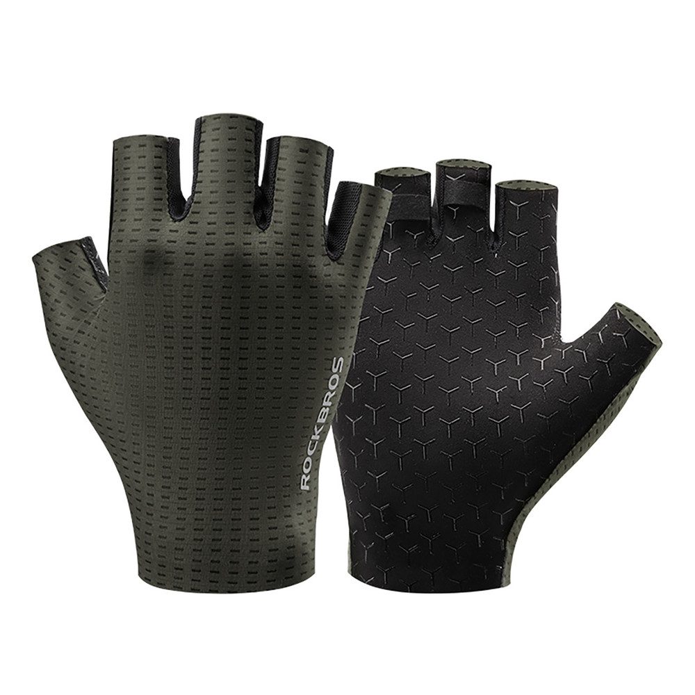 ROCKBROS Fahrradhandschuhe Halbfingerhandschuhe Radhandschuhe Sporthandschuhe (Spar-Set, 1-St., L) atmungsaktiv, Silikongriff, Reflexlogo, Schnellauszug