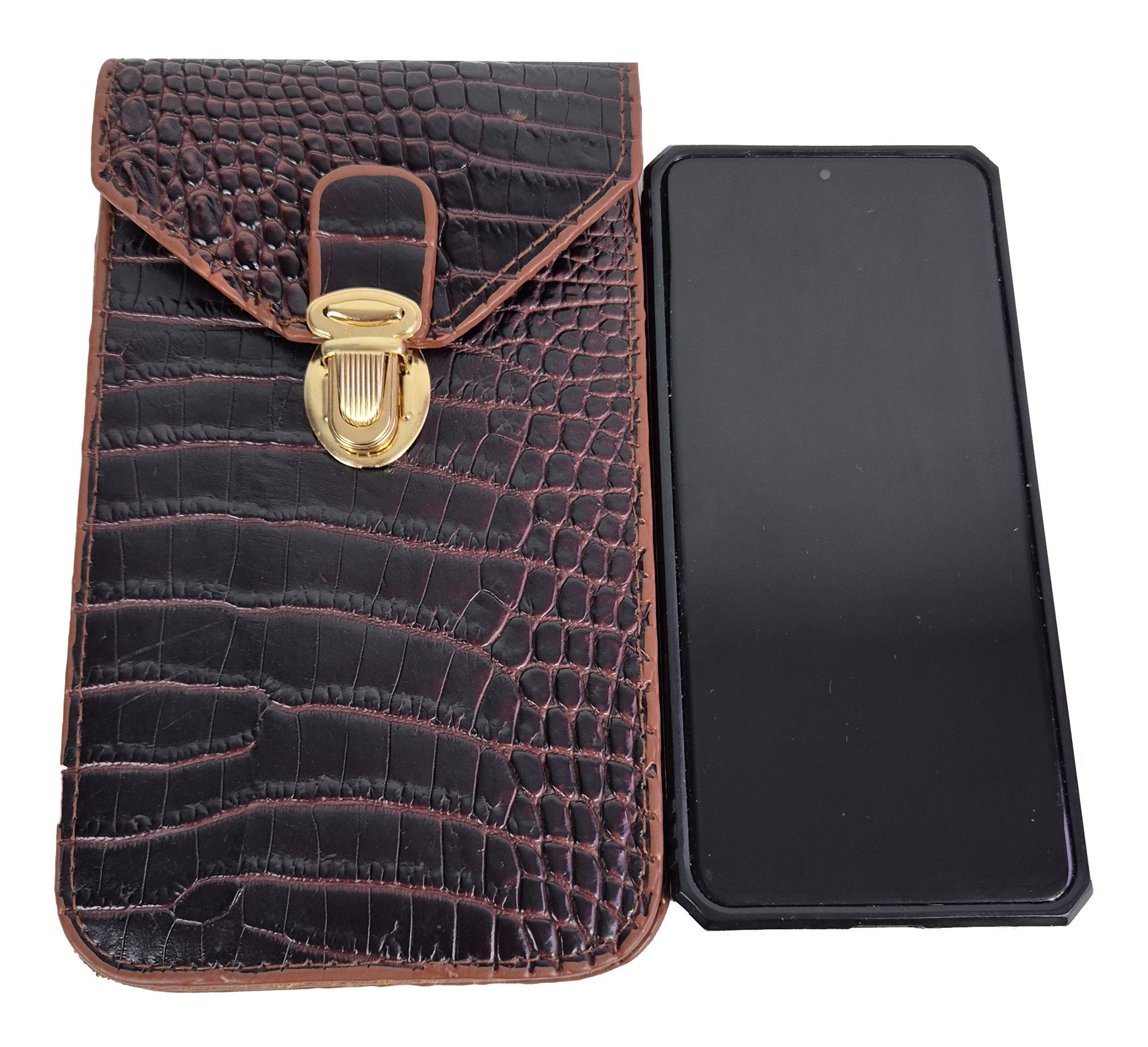 Einkaufszauber Handytasche Noble multifunktionale Gürteltasche Krokodil für Handy - Smartphone, Phantastische Krokodilmusterprägung