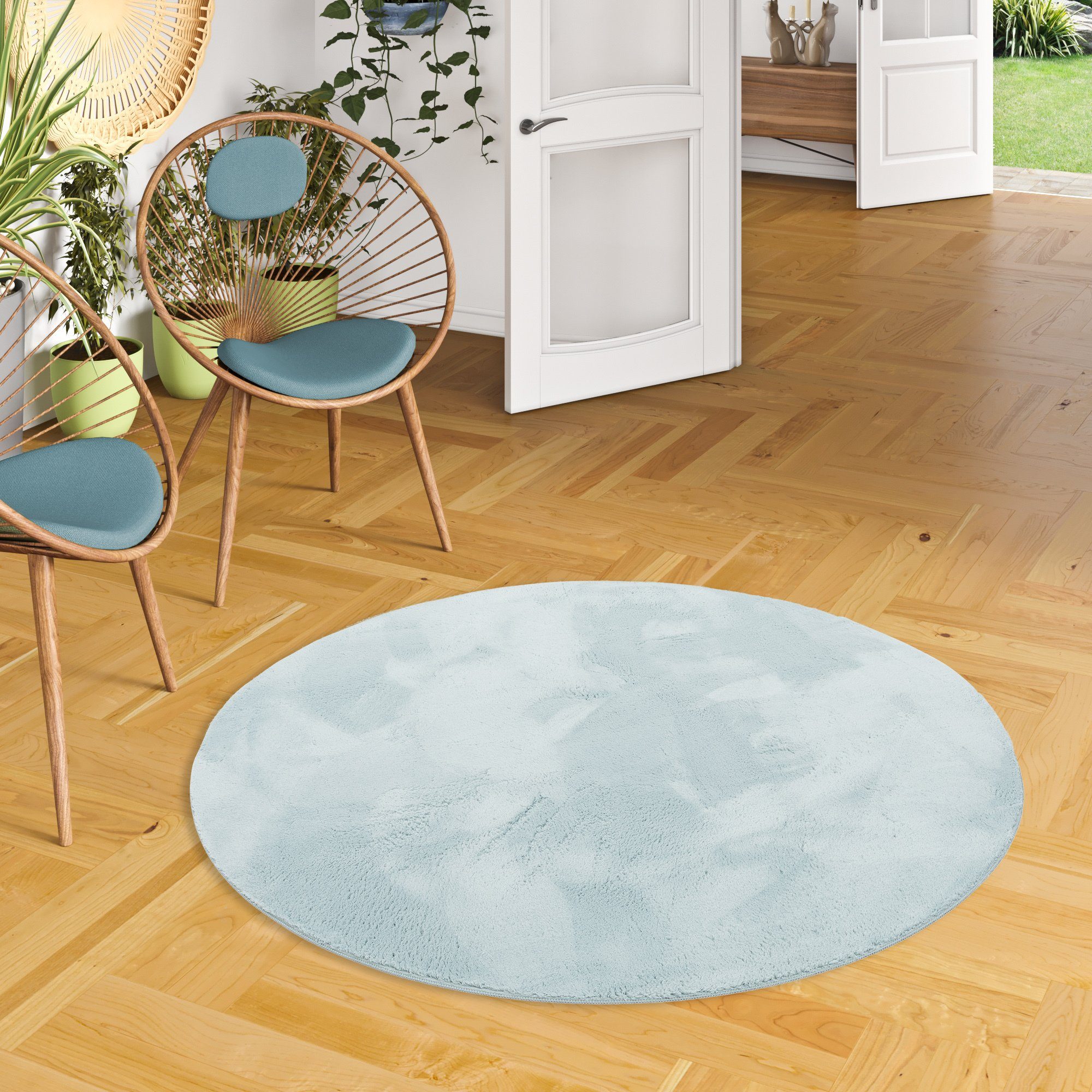 Fellteppich Fellteppich Super Soft Pearl Rund