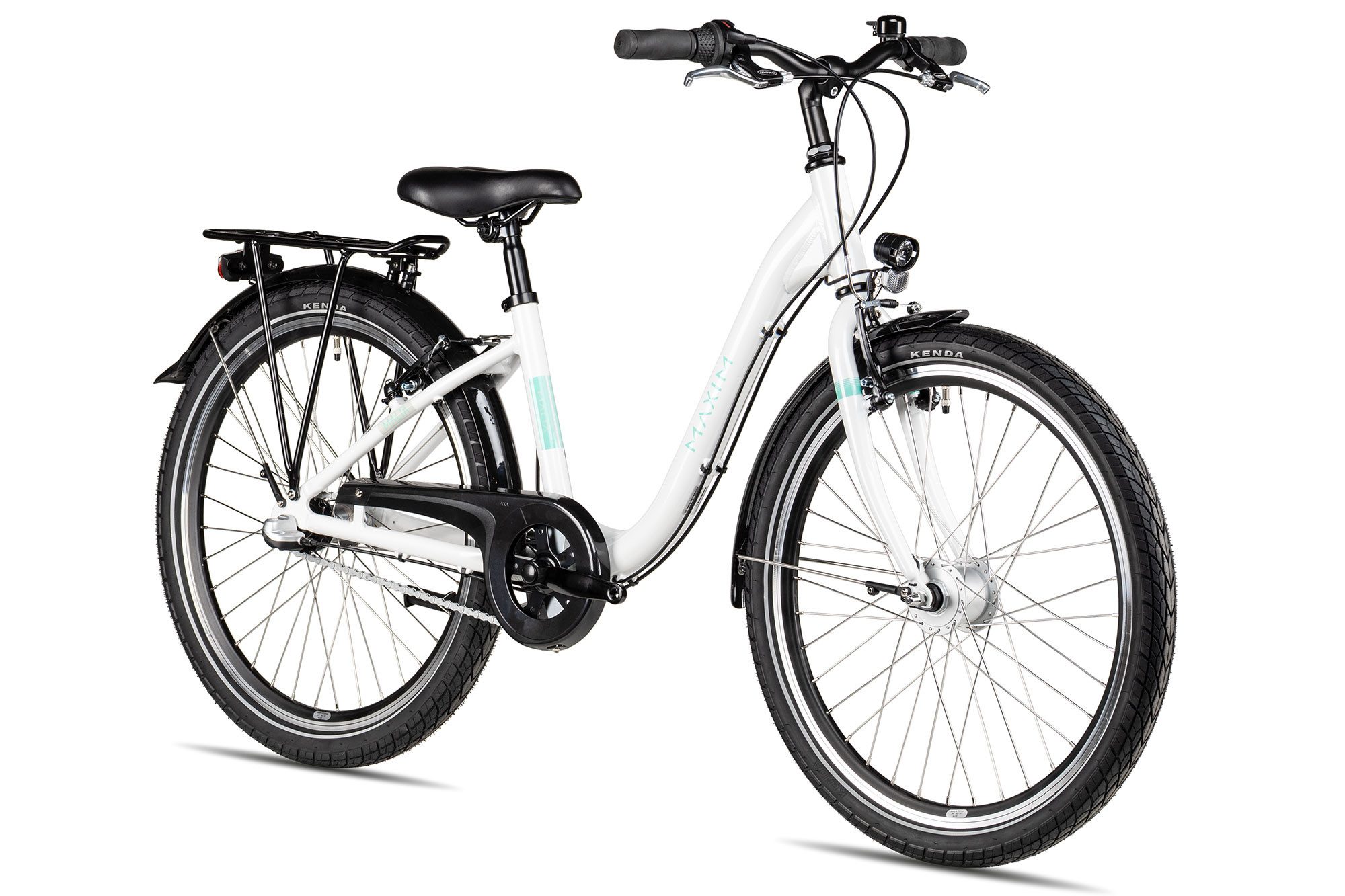 Maxim Kinderfahrrad Maxim Malia 24 3 Wave, 3 Gang Shimano Nexus 3 SG-3C41 Rücktritt Schaltwerk, Nabenschaltung Rücktritt, Nabenschaltung Rücktritt weiß