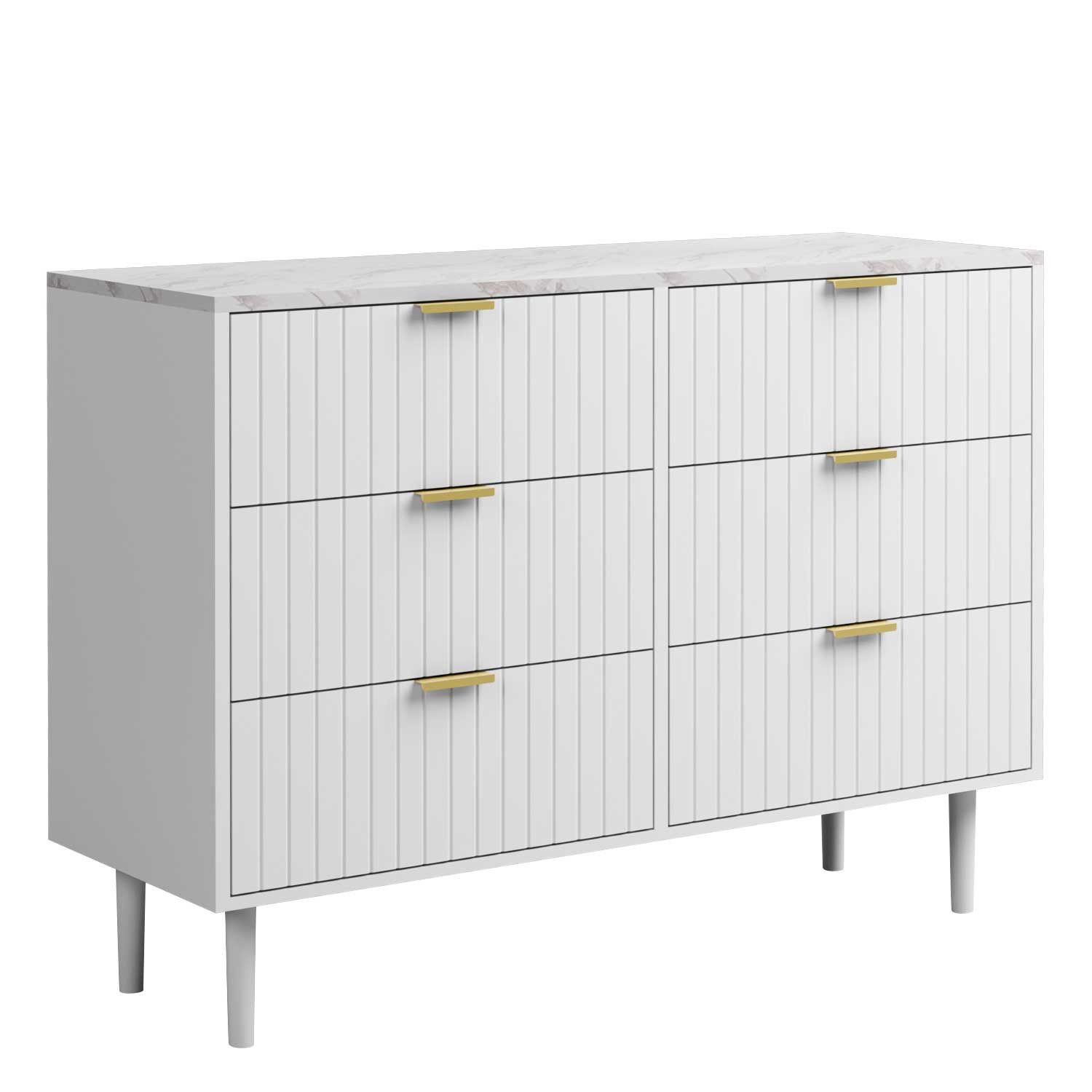 Kommode mit 6 Schubladen Sideboard TV Board für Wohnzimmer,Schlafzimmer