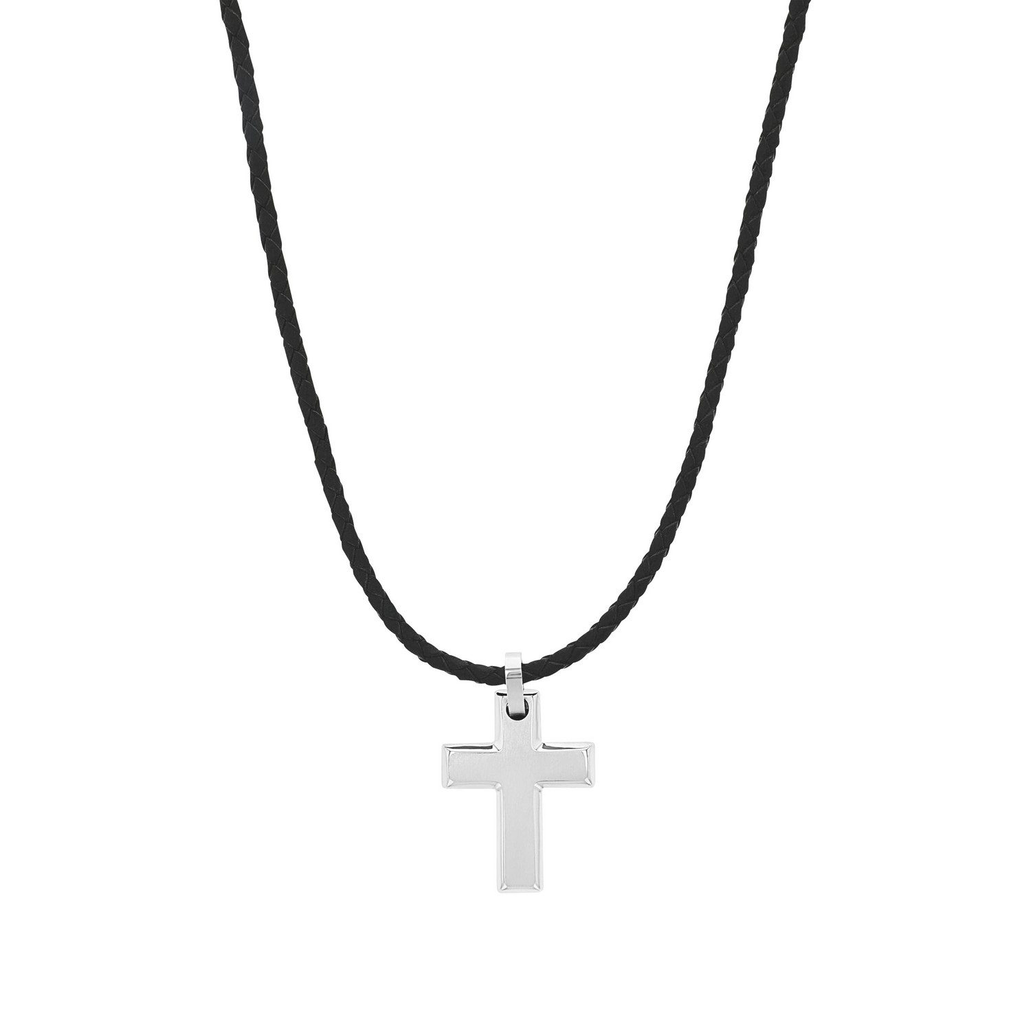 TOM TAILOR Kette mit Anhänger Schmuck Geschenk Edelstahl Leder Kreuz
