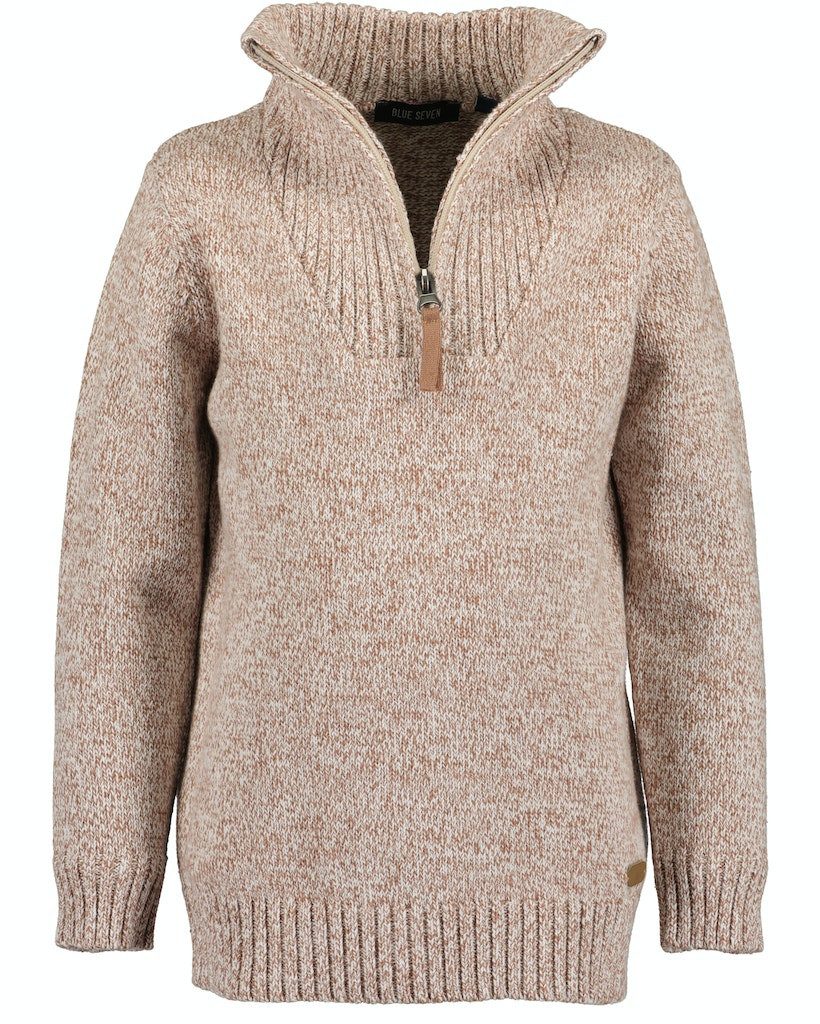 Blue Seven Strickpullover Blue Seven Jungen Pullover Strickpullover Troyer beige (1-tlg)