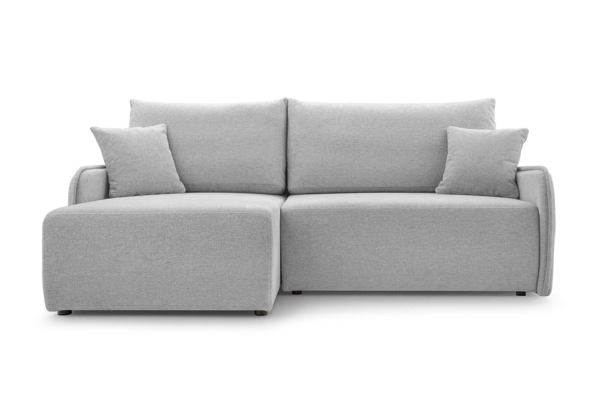 Deine Möbel 24 Ecksofa MIREA Wohnlandschaft mit Schlaffunktion – Kompakt, modern & funktional, Couch in Beige, Hellgrau, Grau und Dunkelgrau 1 Teile, Ecksofa mit integrierter Schlaffunktion (Liegefläche 130 x 188 cm)