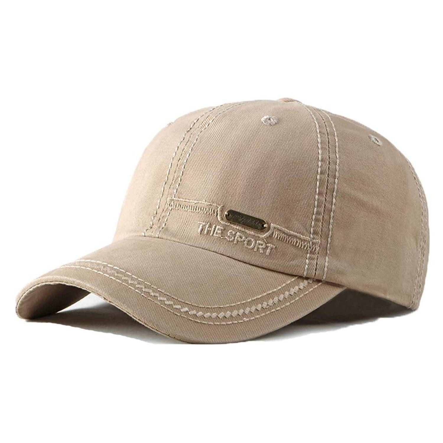 Baseball Cap Basecap Denim Herren Damen Sonnenhut Outdoor Einheitsgröße 2 Beige