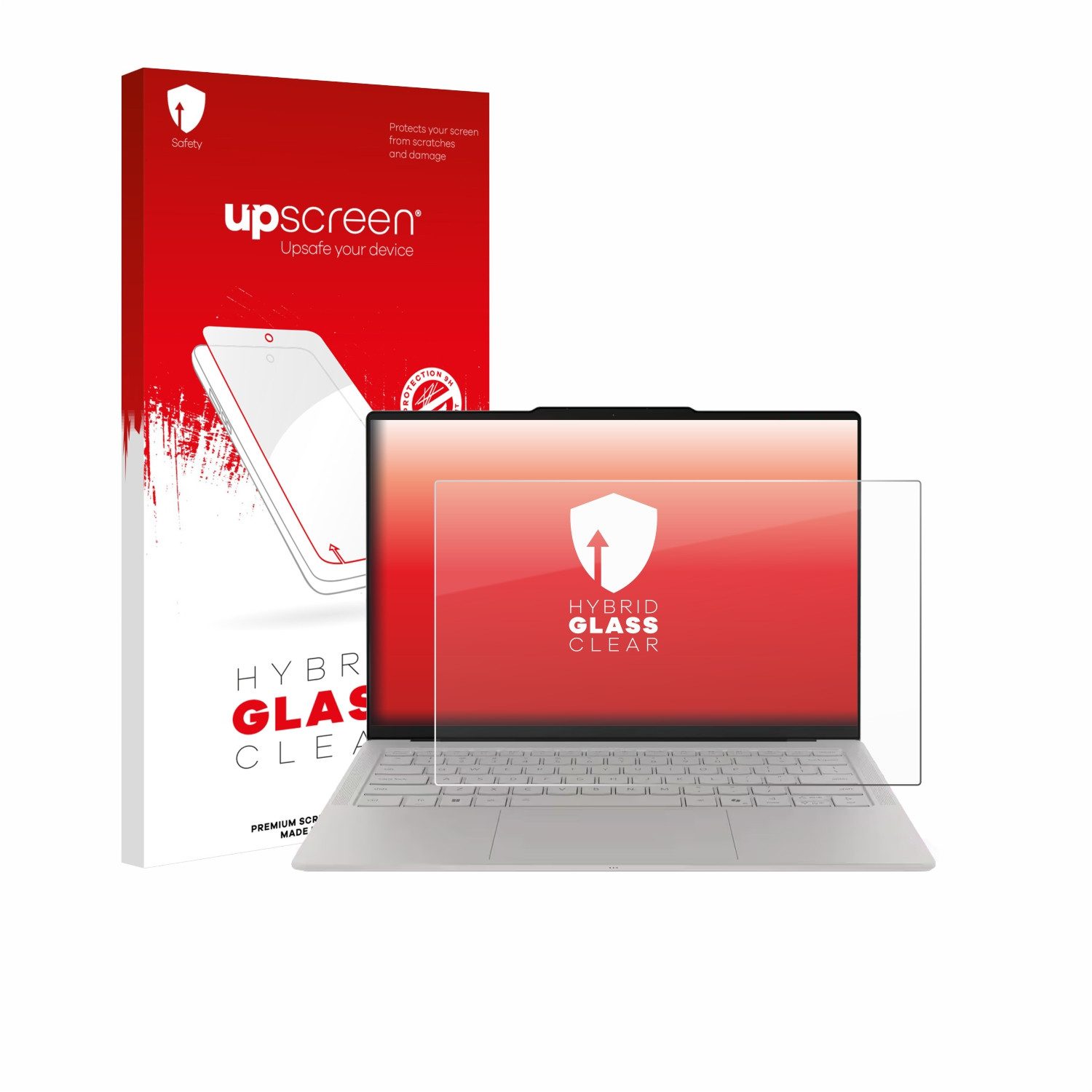 upscreen Displayschutzglas Folie für Lenovo Yoga Slim 7i Ultra Gen 11 Aura Edition 14", Schutzfolie Glas Panzer Display Schutz klar