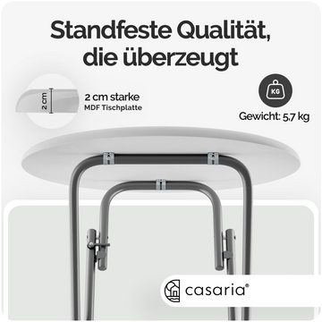 Casaria Stehtisch (1-St), Klappbar 110cm Hoch Rund Ø60cm Garten Camping Bistrotisch Partytisch