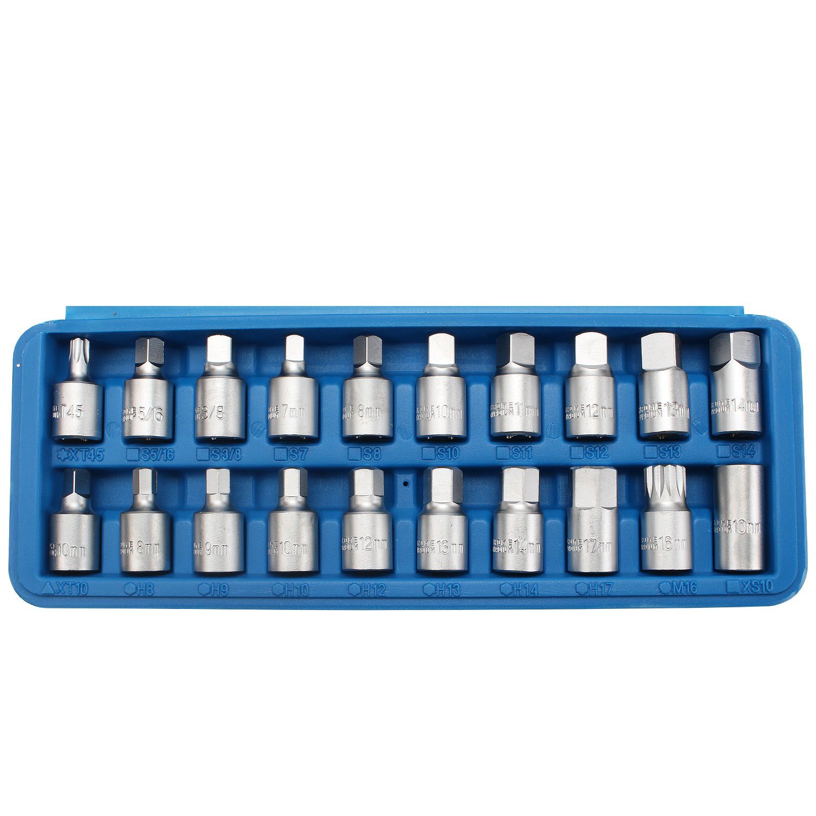 Thumbnail - CCLIFE Spikeschlüssel Öldienst Schlüsselsatz 21tlg Ölwechsel Ölwannenschlüssel 3/8" 8-17mm (Packung, 21 St)