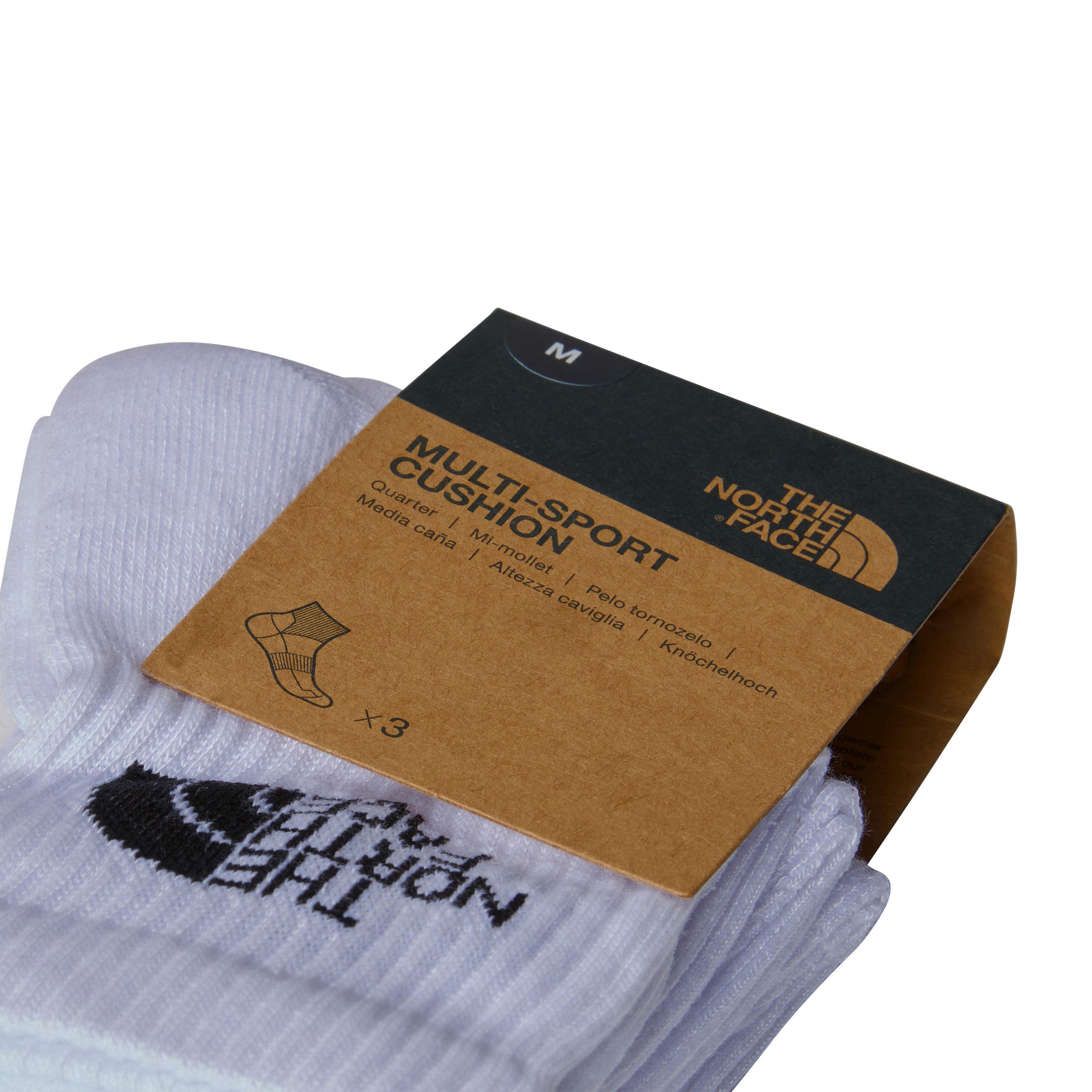 The North Face Sportsocken MULTI SPORT CUSH QUARTER SOCK 3P (Packung, 3-Paar) für Erwachsene, mit Logostickerei, mit Belüftungszonen