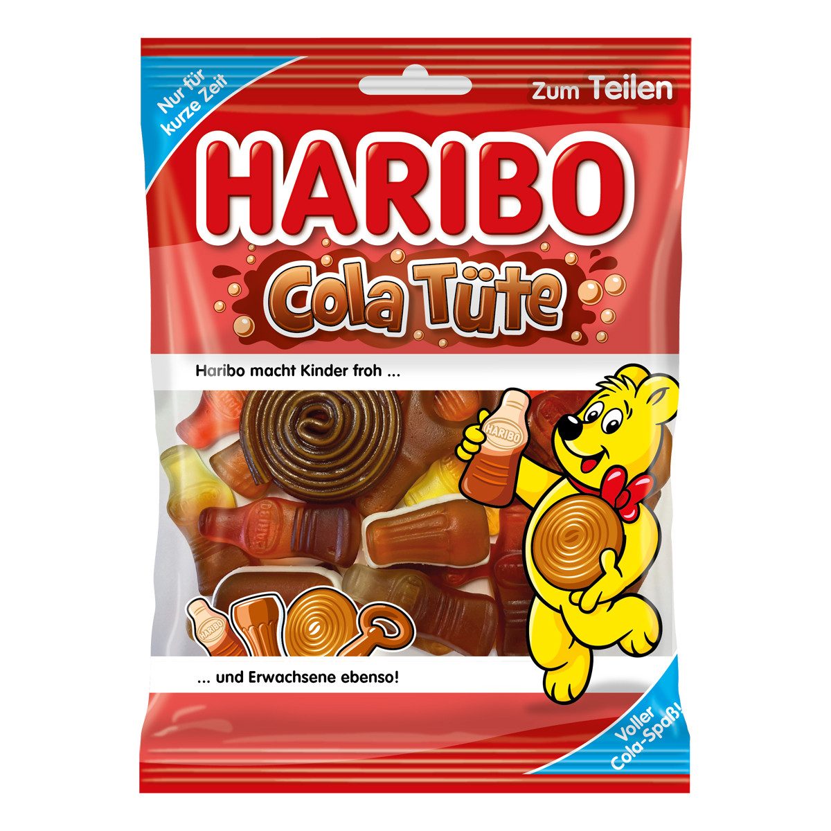 HARIBO Süßigkeit, Haribo Cola Tüte Fruchtgummi mit Cola Geschmack der Klassiker 175g