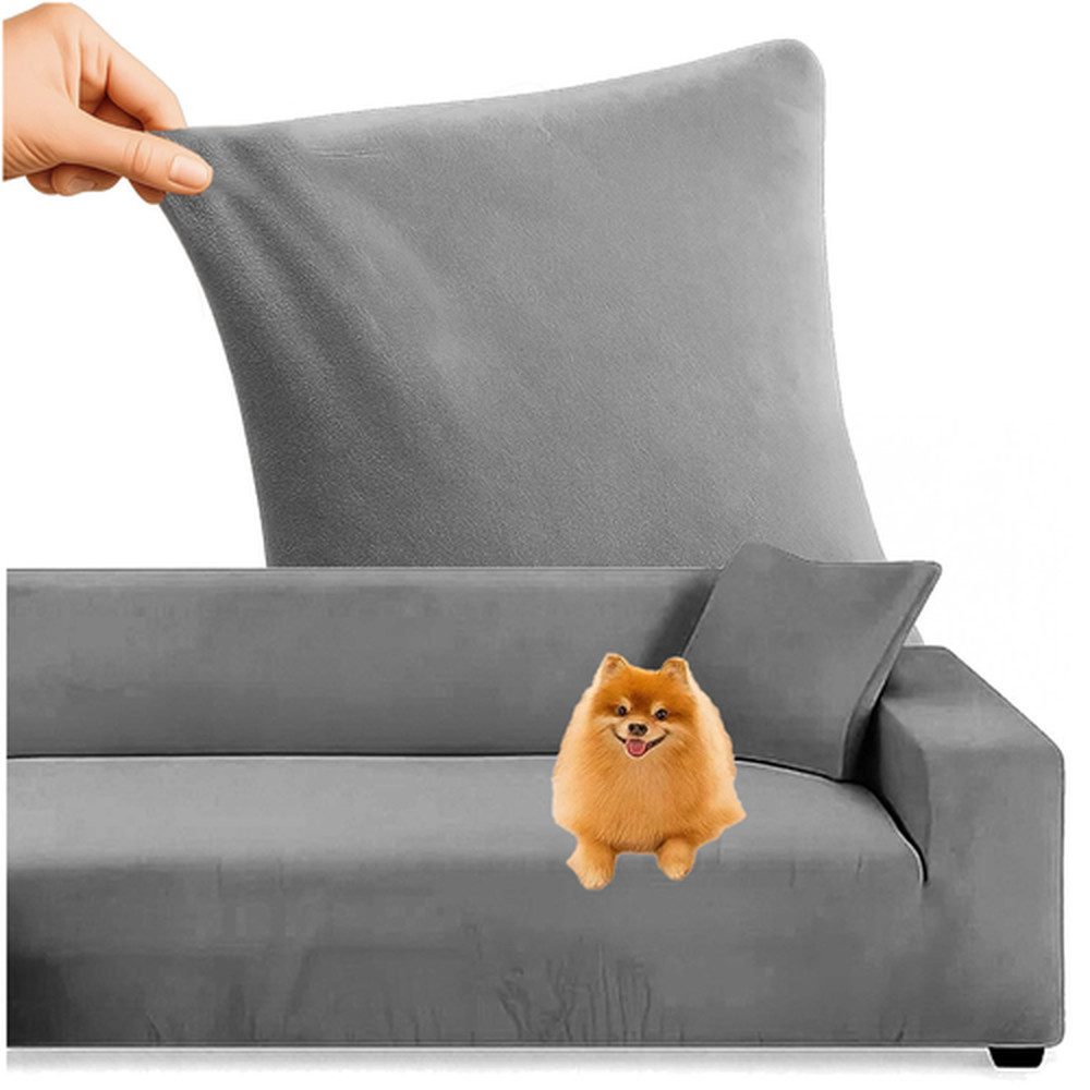 Ruhhy Ecksofahusse Sofabezug Couchhusse Möbelschoner, elastisch, blickdicht, rutschfest, waschbar bei 30 Grad