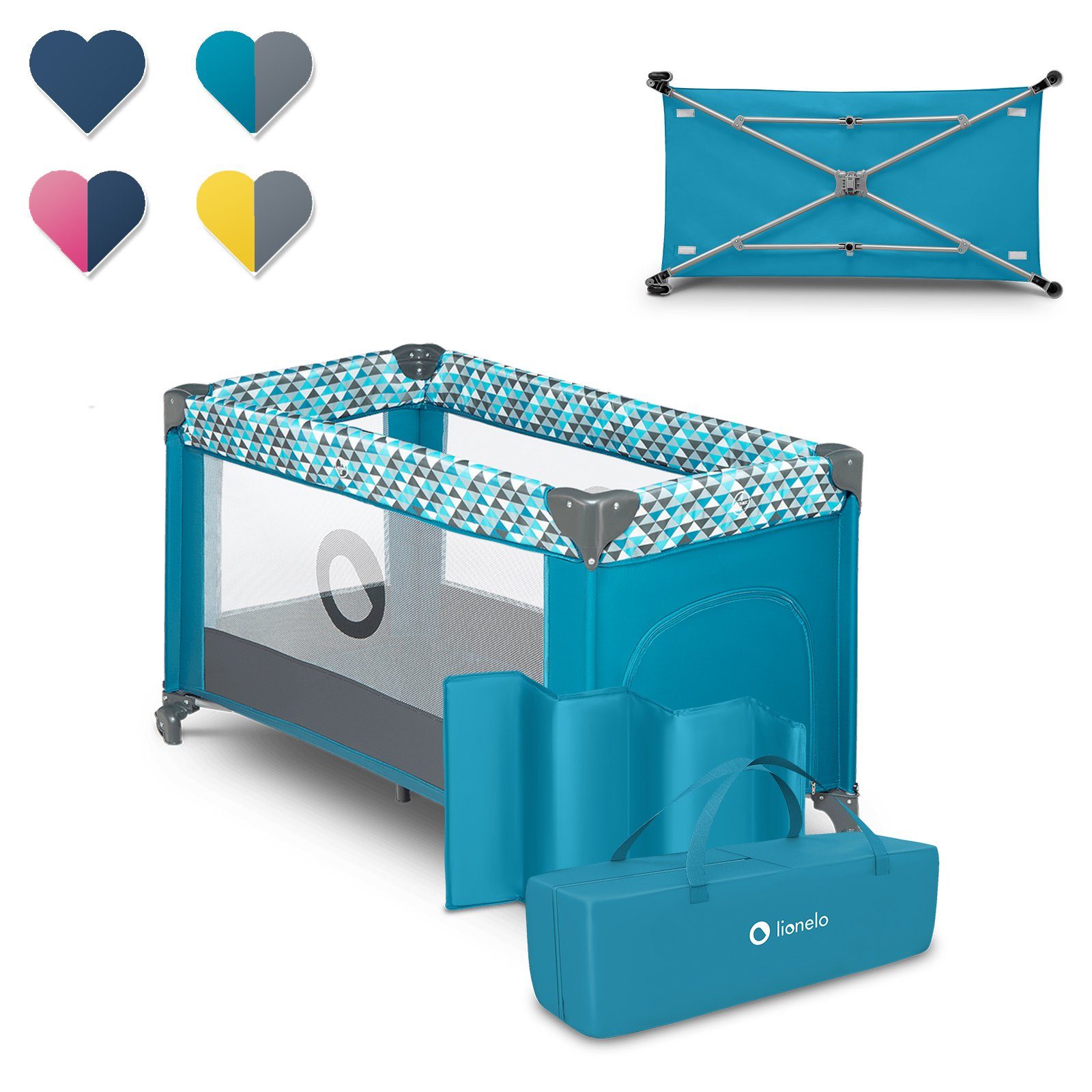 lionelo Baby-Reisebett Stefi, 120x60 cm Tragetasche  Klappbaren  Seiteneing günstig online kaufen