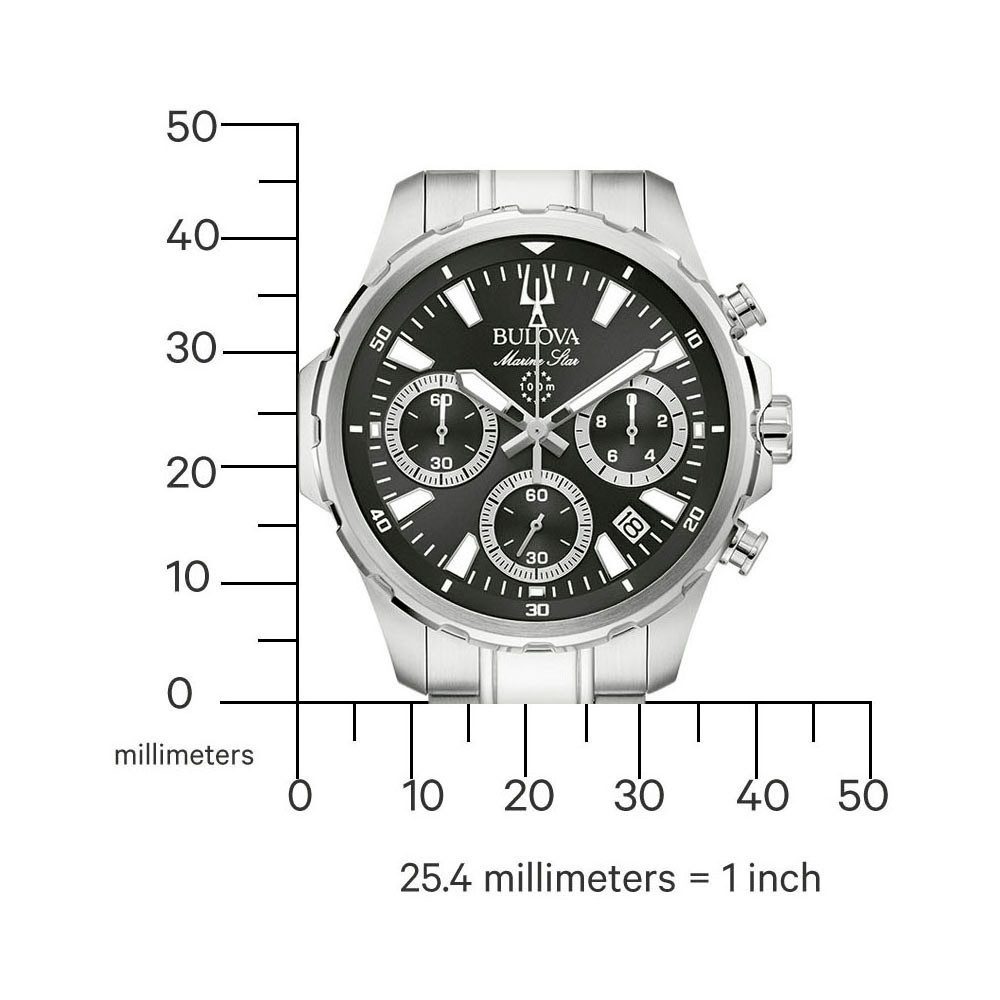 Bulova Chronograph Marine Star Series B 96B467, Quarzuhr, Armbanduhr, Herrenuhr, Edelstahlarmband, analog